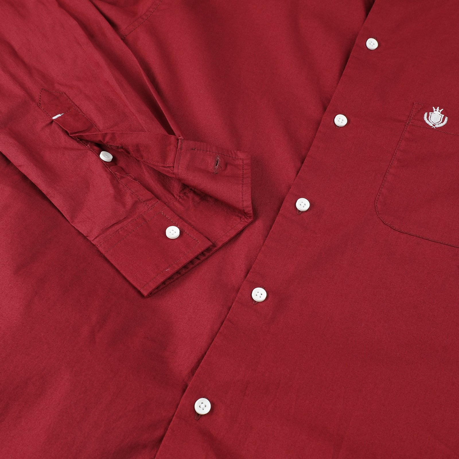 Stylish Tibetan Red Full Sleeve Mandarin Collar Shirt