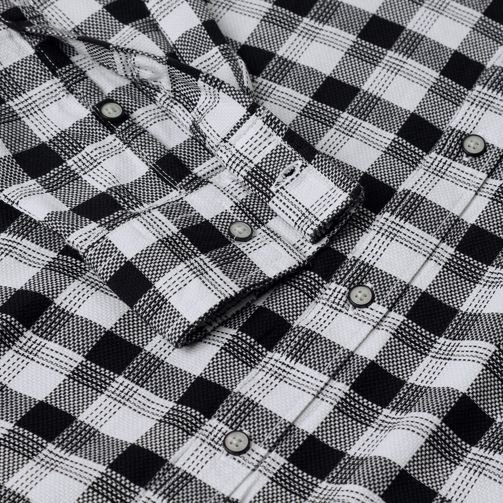 Black & White Checks Full Sleeve Shirt