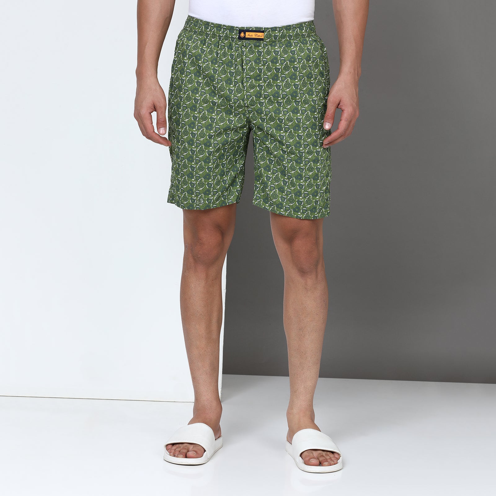 Green Printed Short Thigh Short