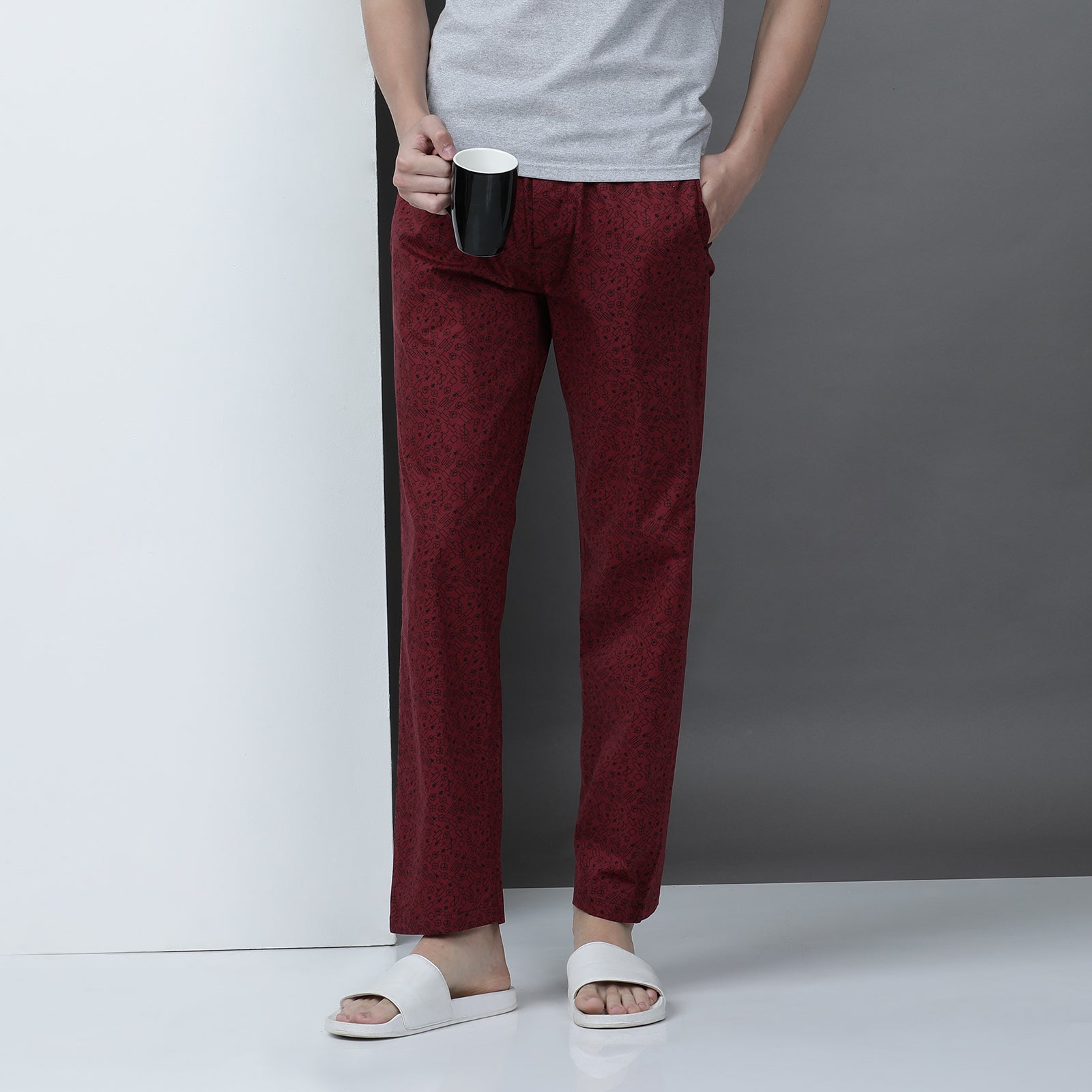 Marron Printed Lounge Pant