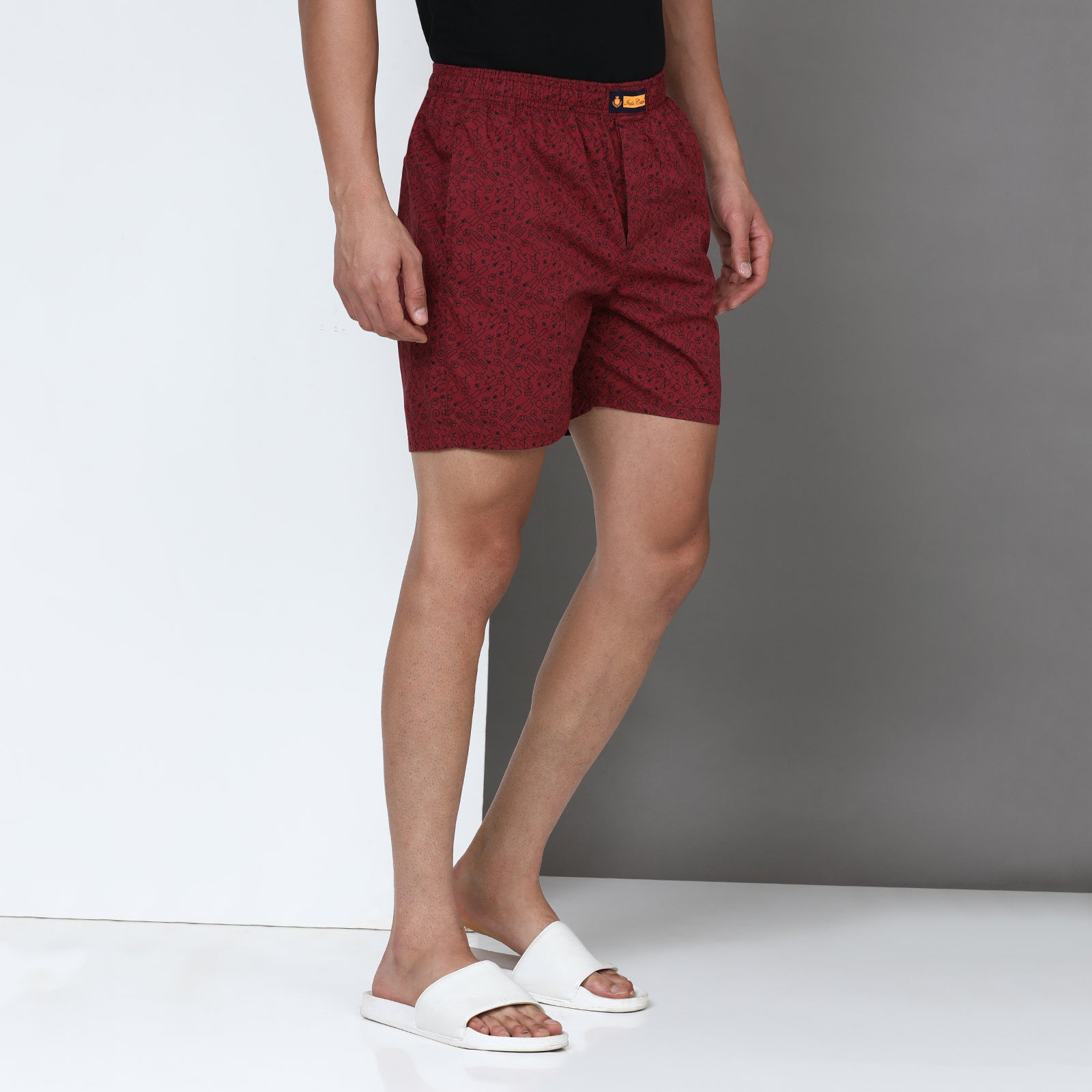 Marron Printed Short Thigh Short