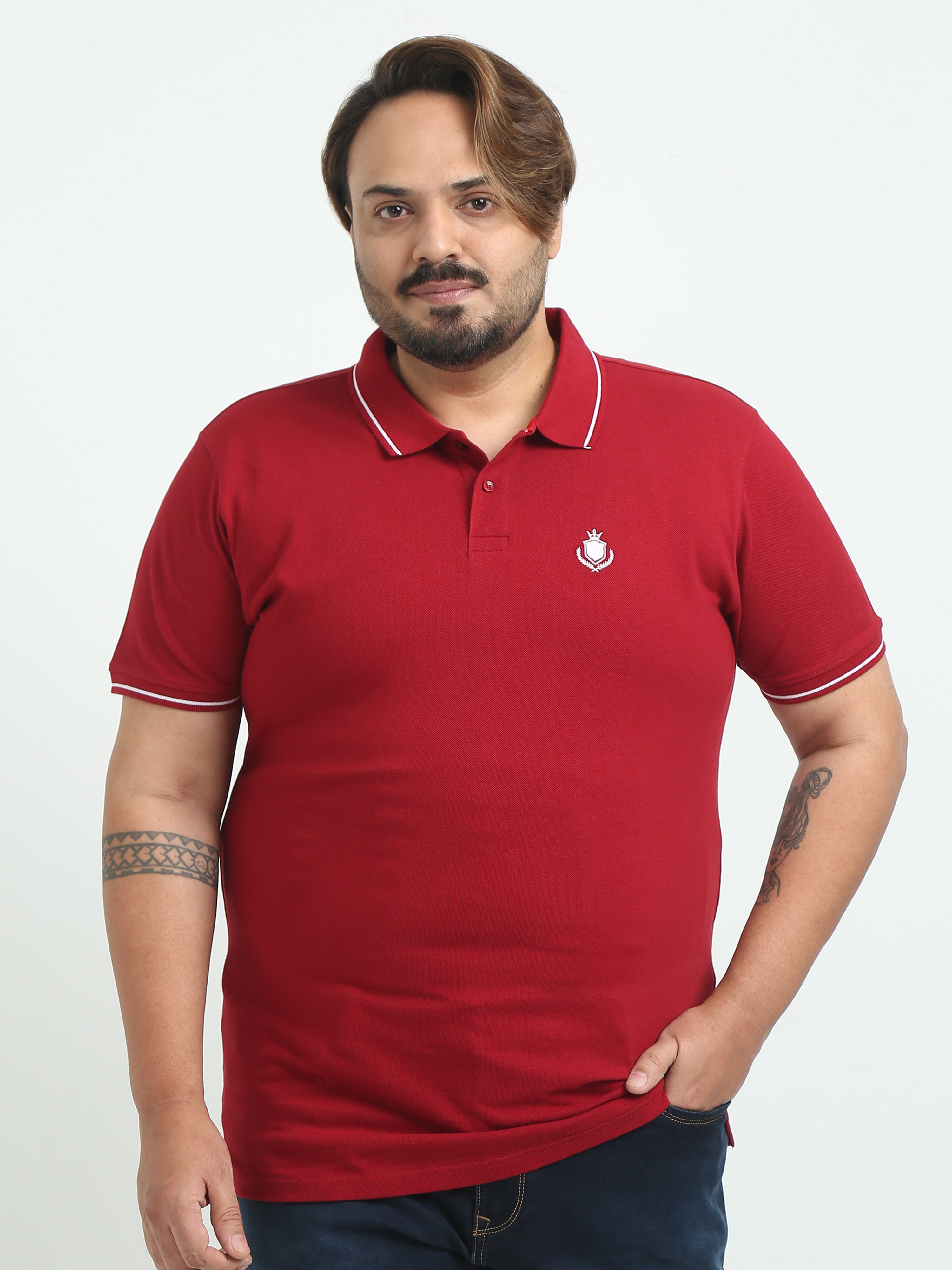 Solid Men Slim Fit Polo T-Shirt