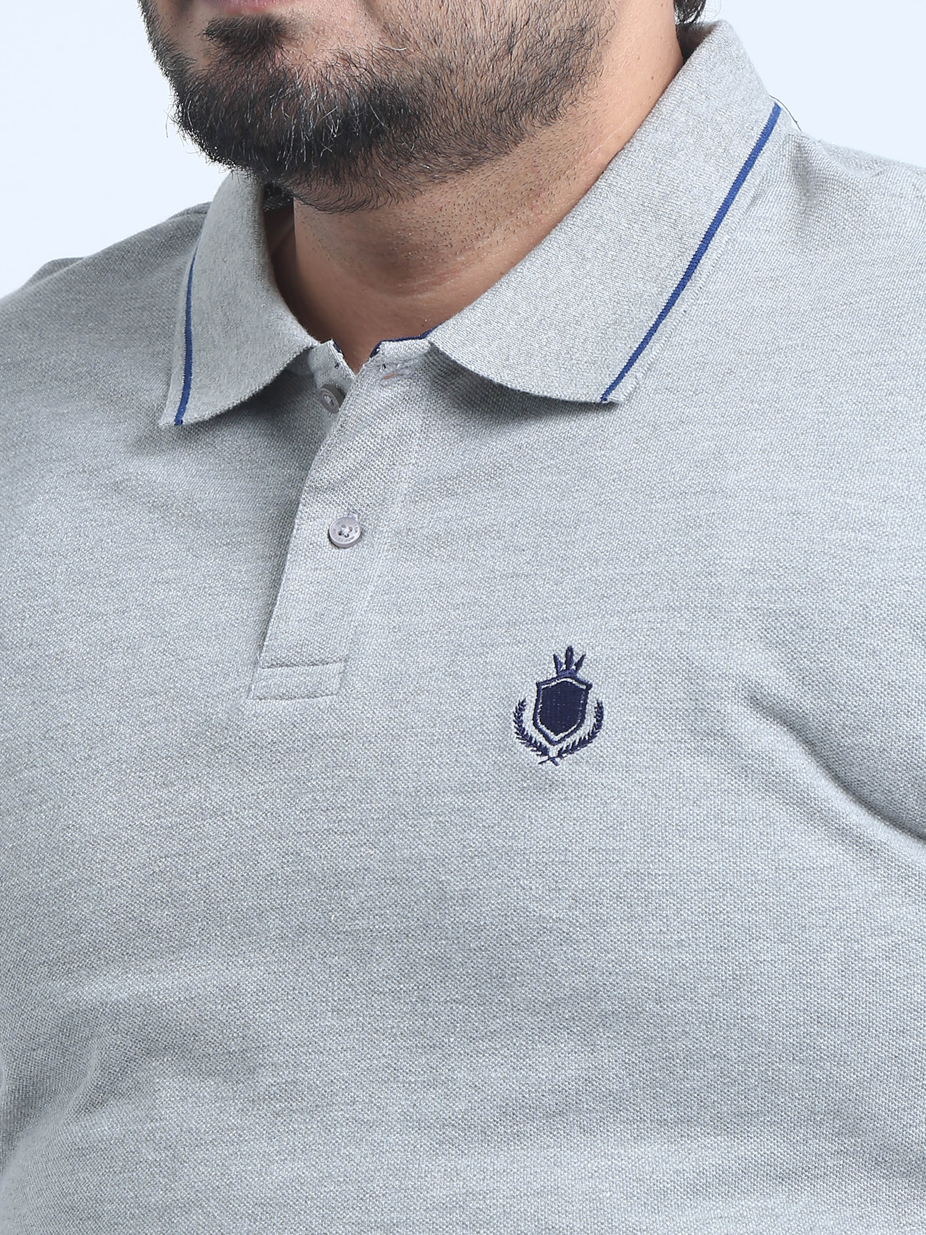 Men's Plus Size Solid Polo T-Shirt