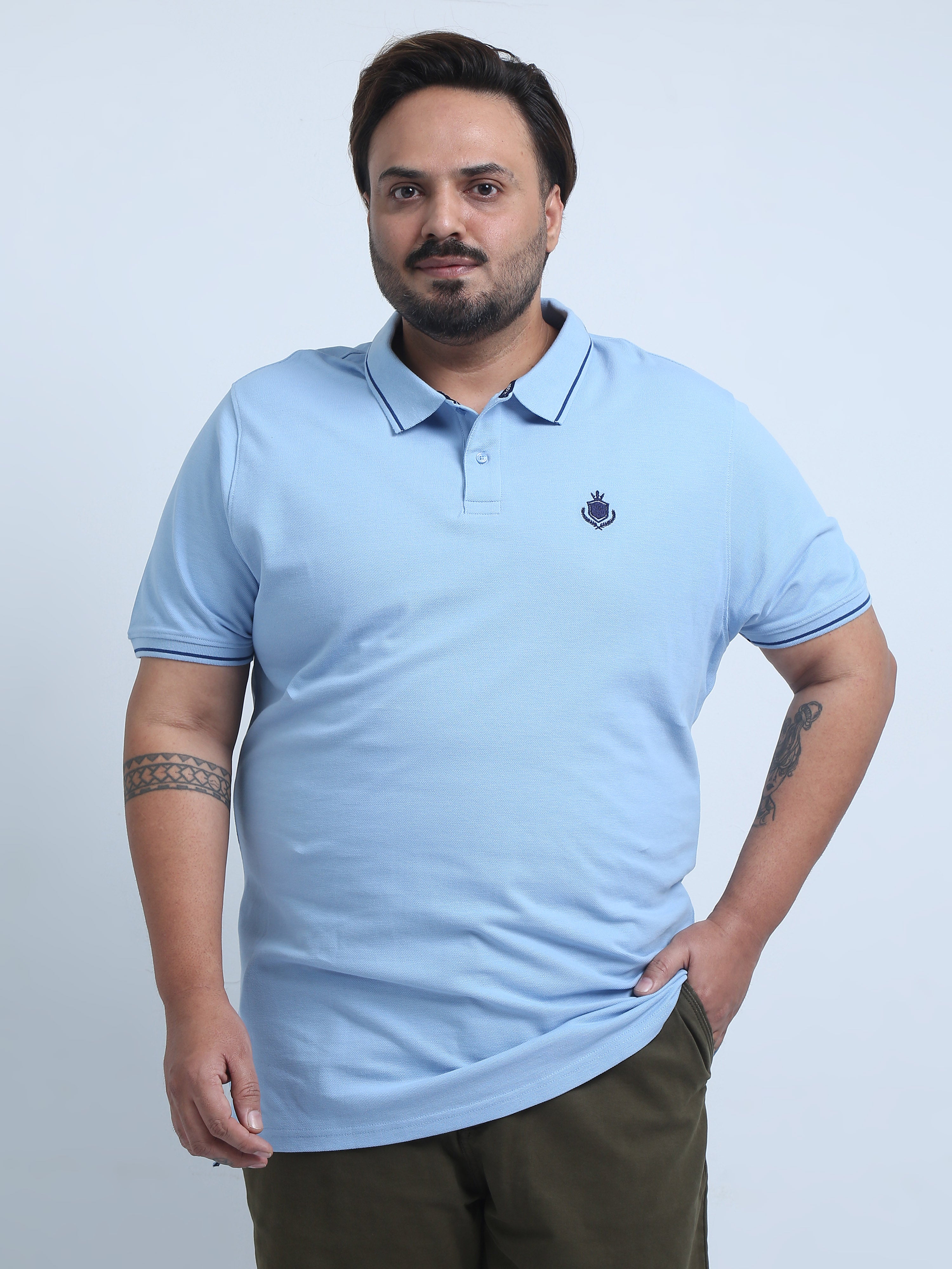 Men's Plus Size Solid Polo T-Shirt