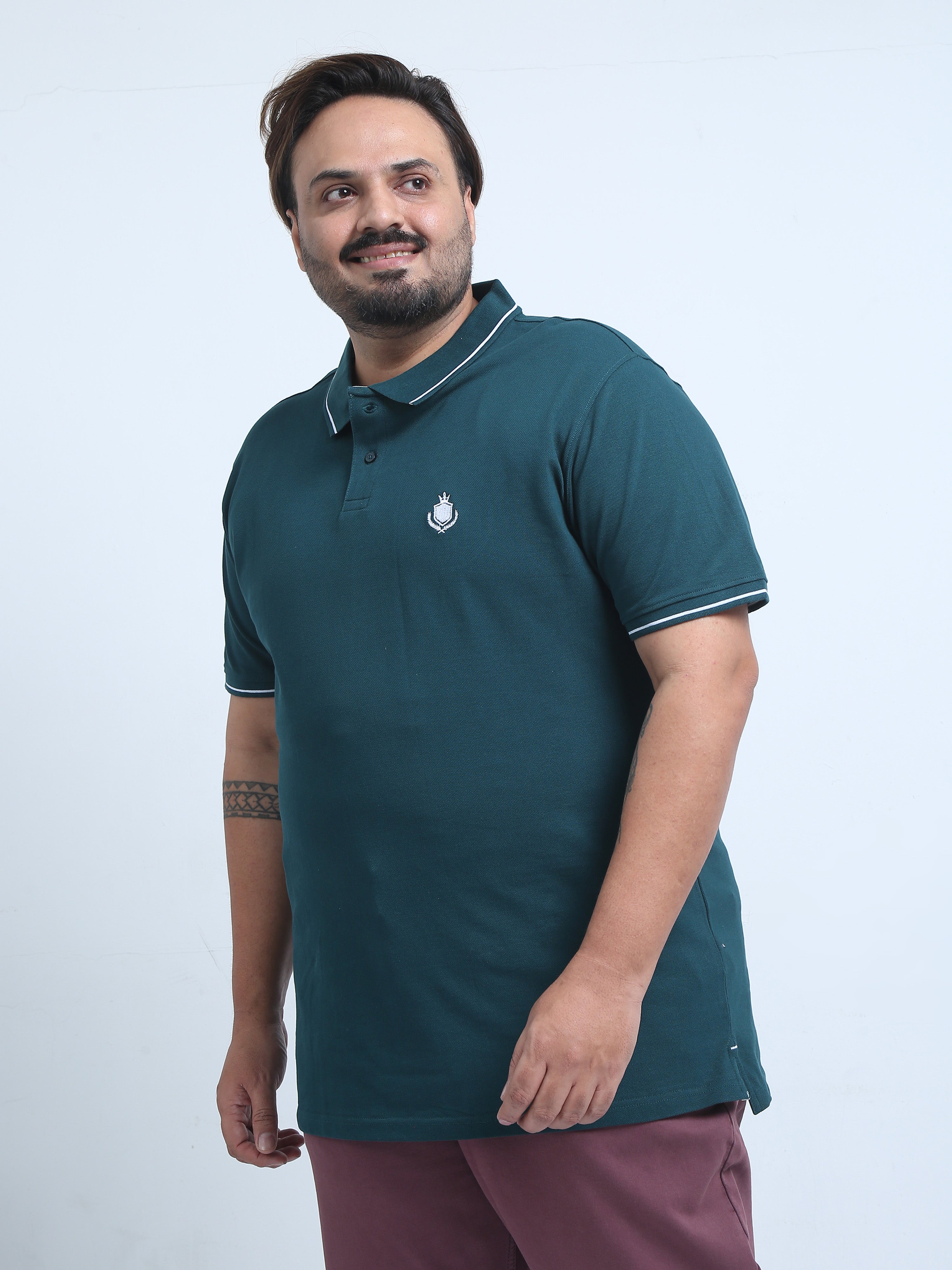 Men's Plus Size Solid Polo T-Shirt