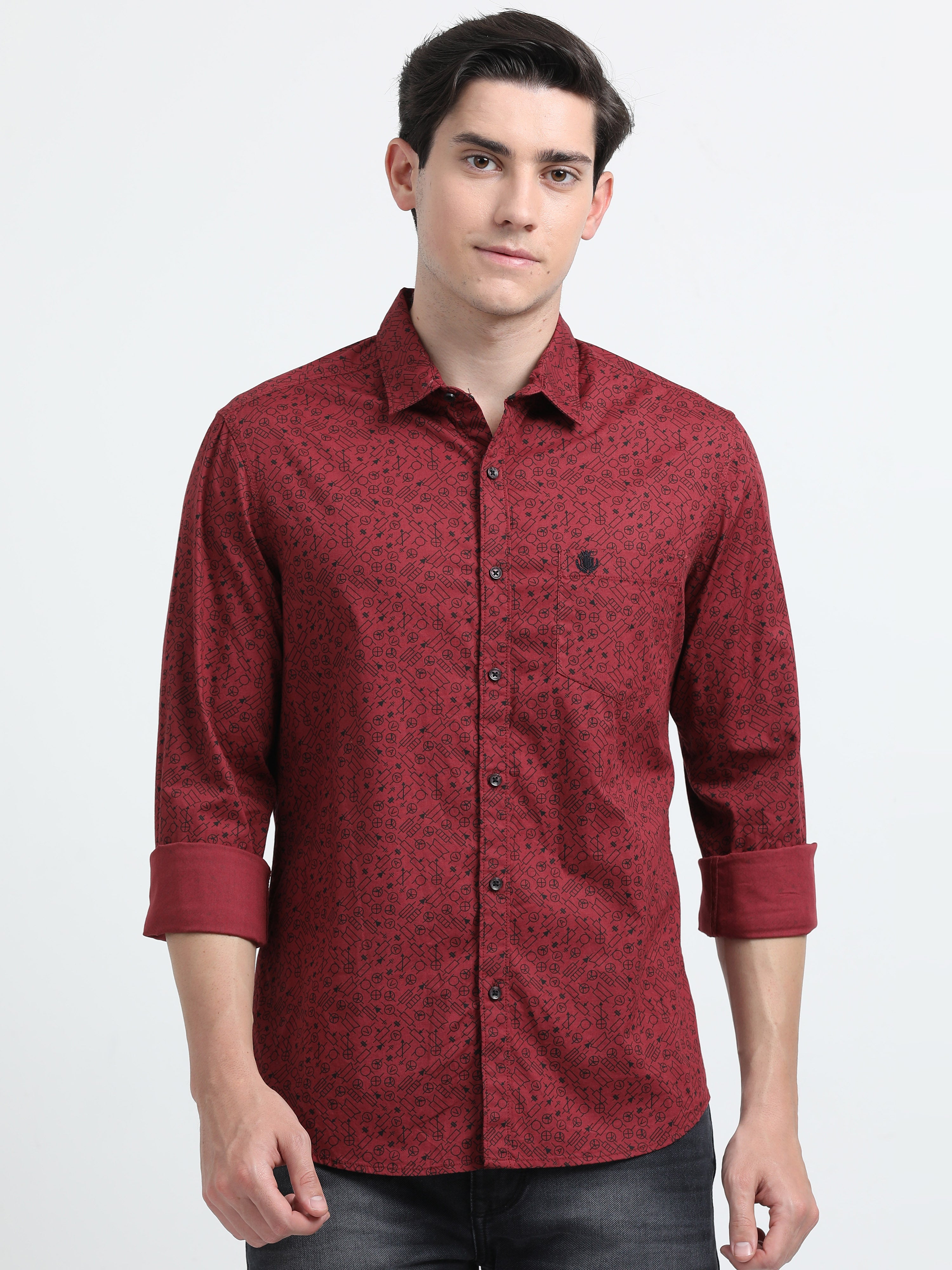 Indo Cotton Men's Printed Casual Shirt