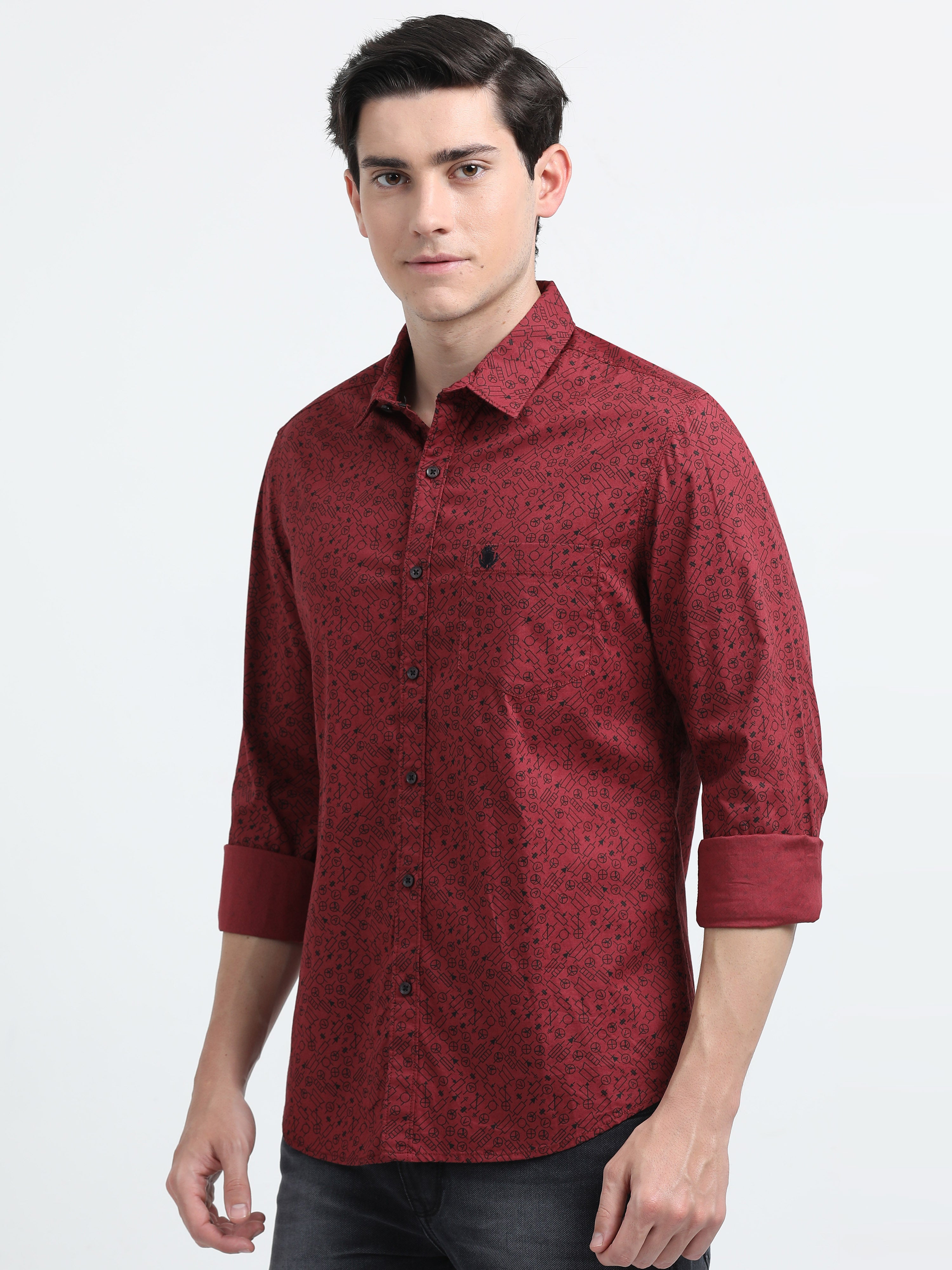 Indo Cotton Men's Printed Casual Shirt