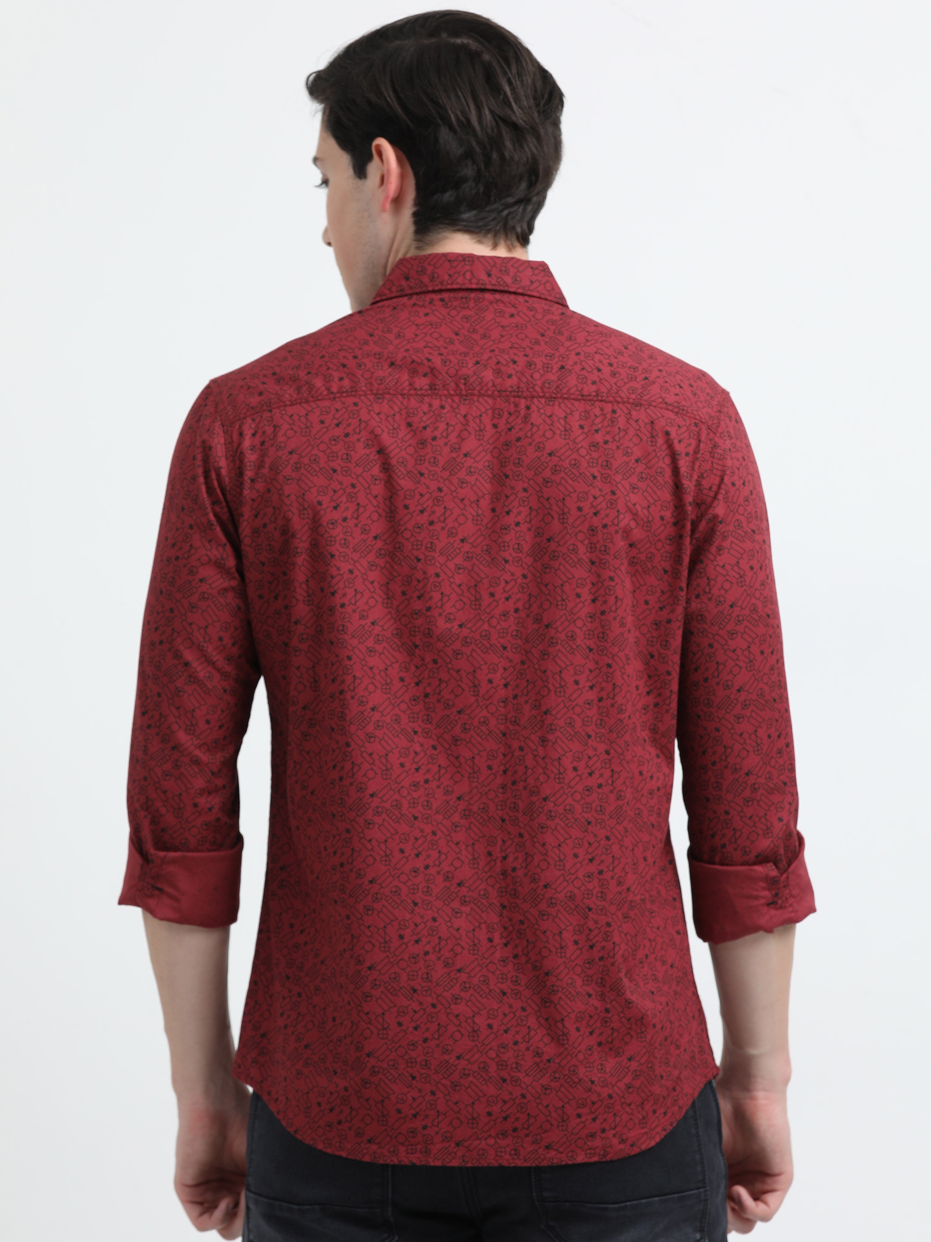 Indo Cotton Men's Printed Casual Shirt