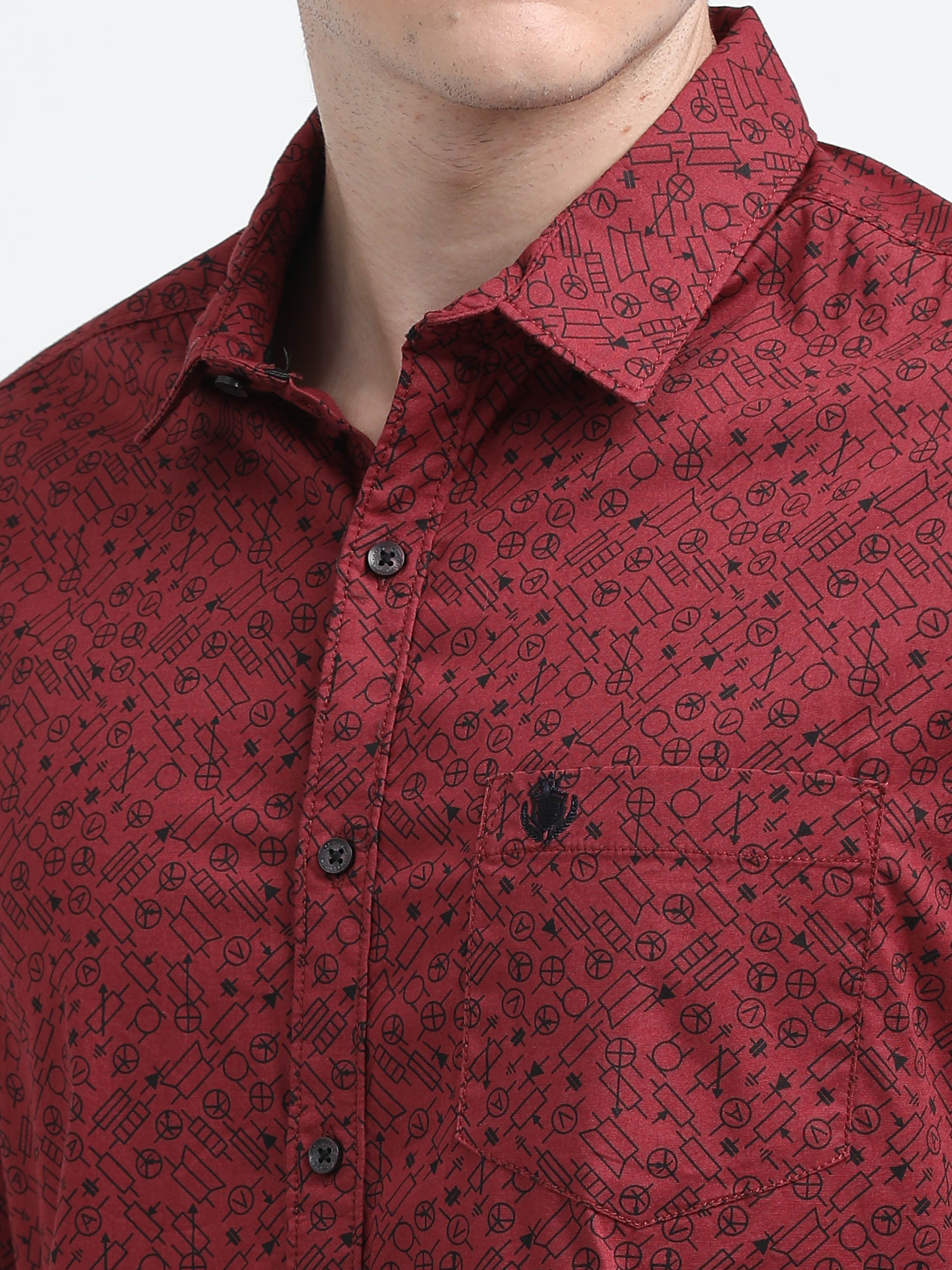 Indo Cotton Men's Printed Casual Shirt
