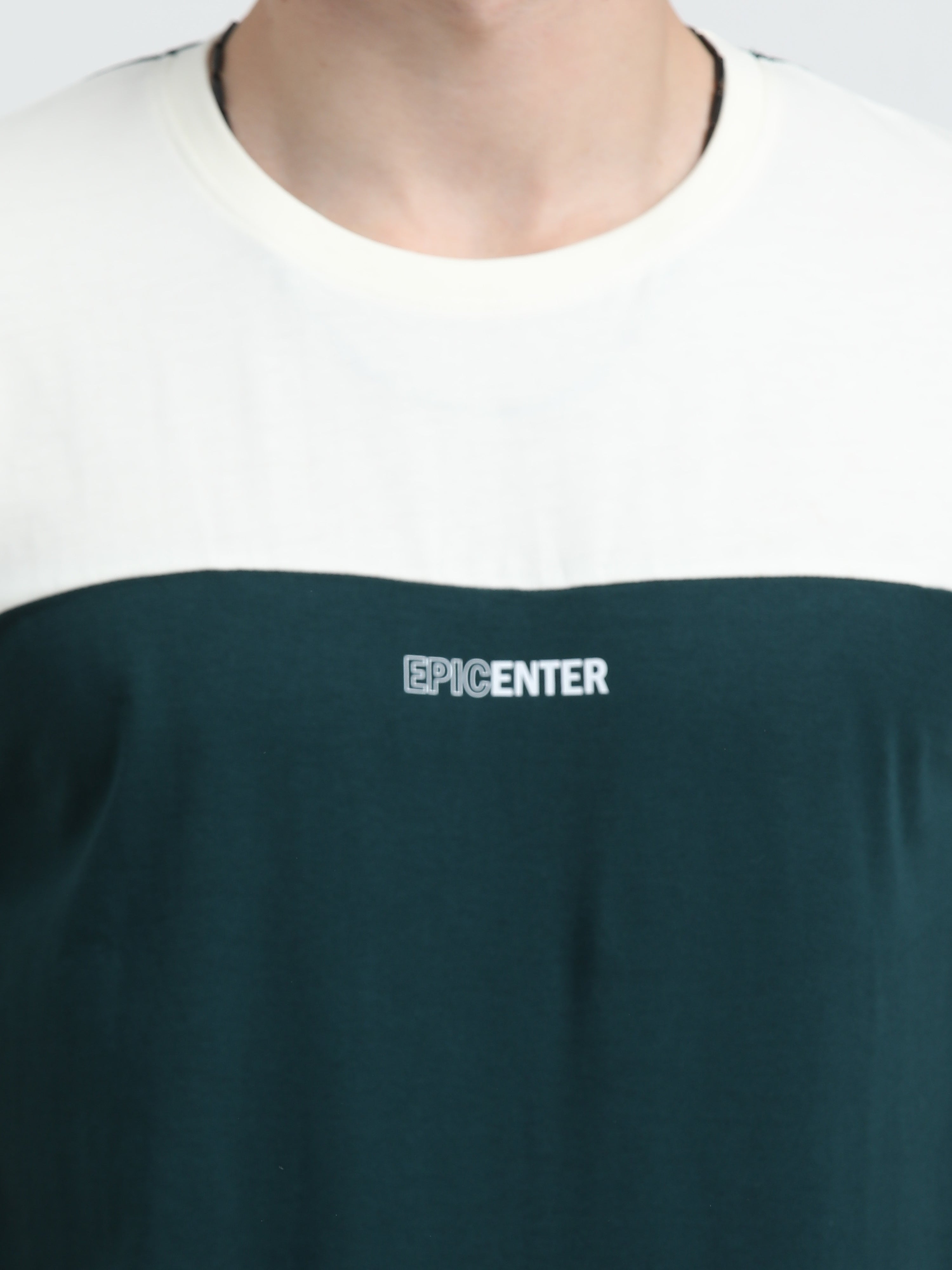 Indo Cotton Men's Color Blocked Crew Neck T-Shirt