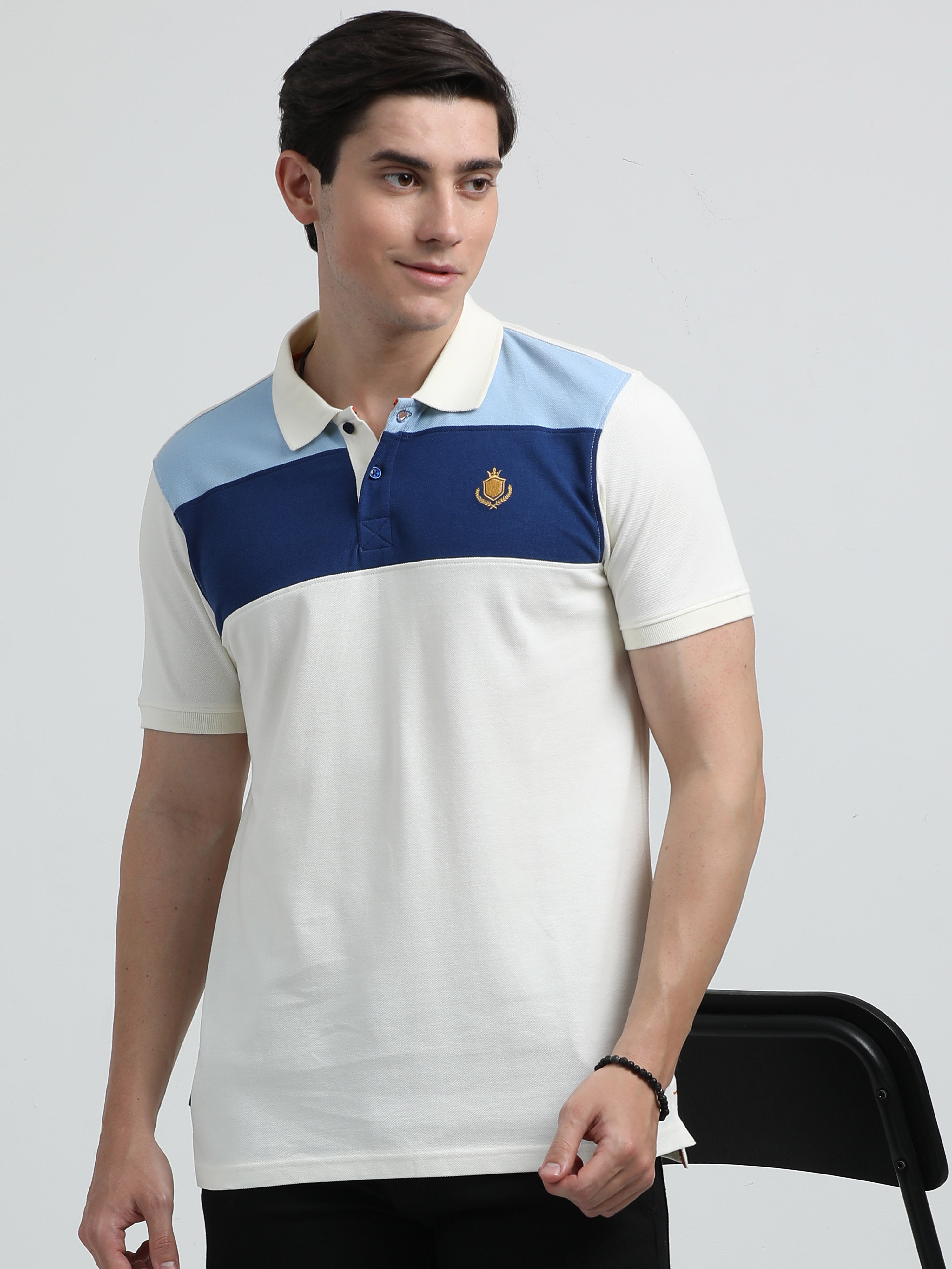Indo Cotton Men's Cut & Sew Polo T-Shirt