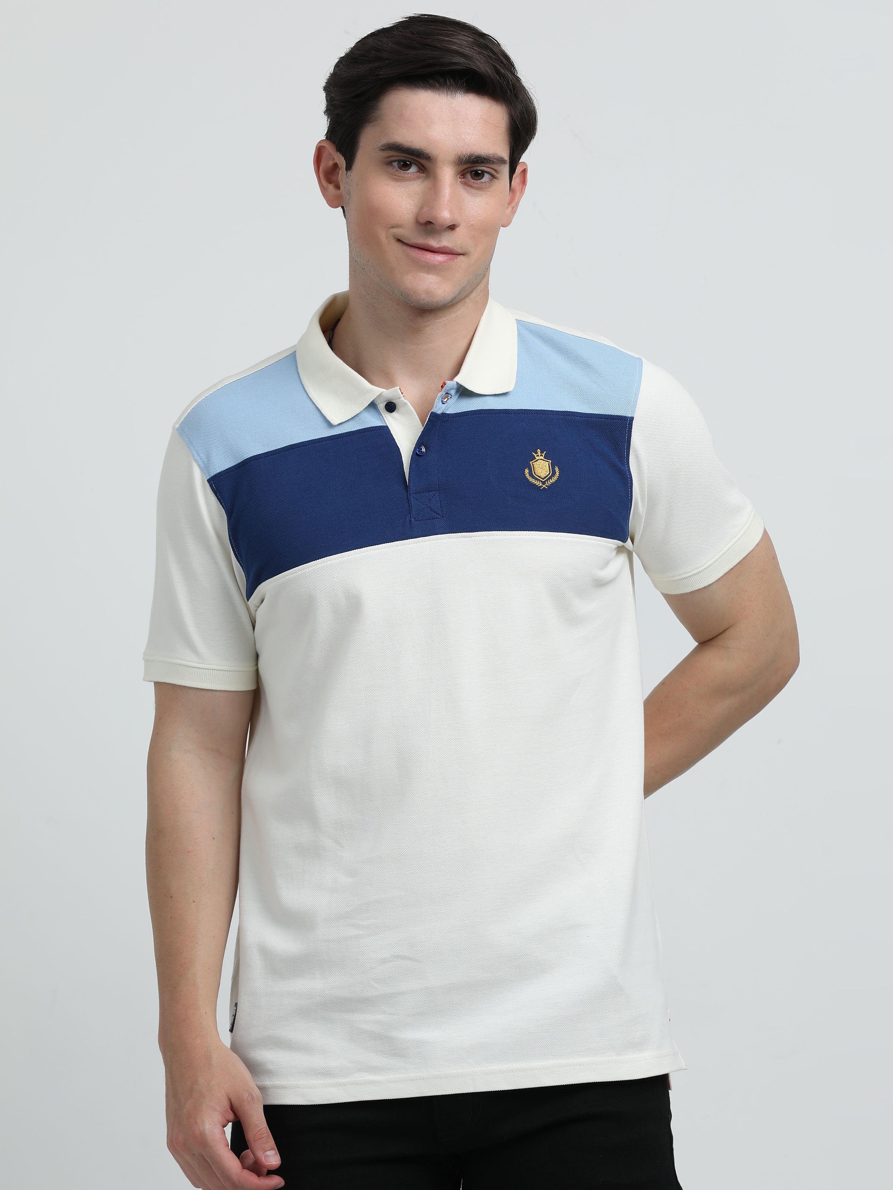 Indo Cotton Men's Cut & Sew Polo T-Shirt