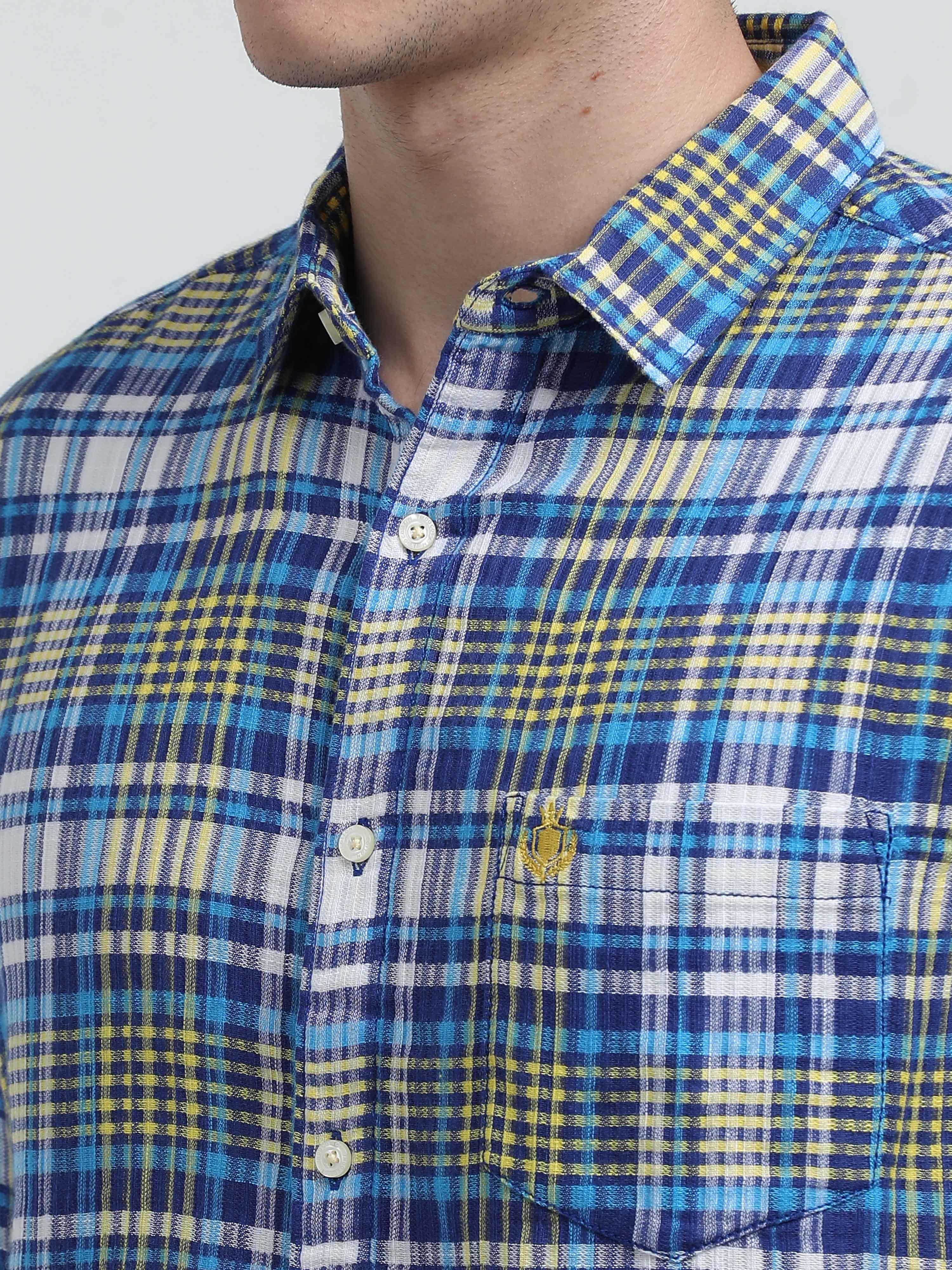 Indo Cotton Men's Checkered Full Sleeve Casual Shirt
