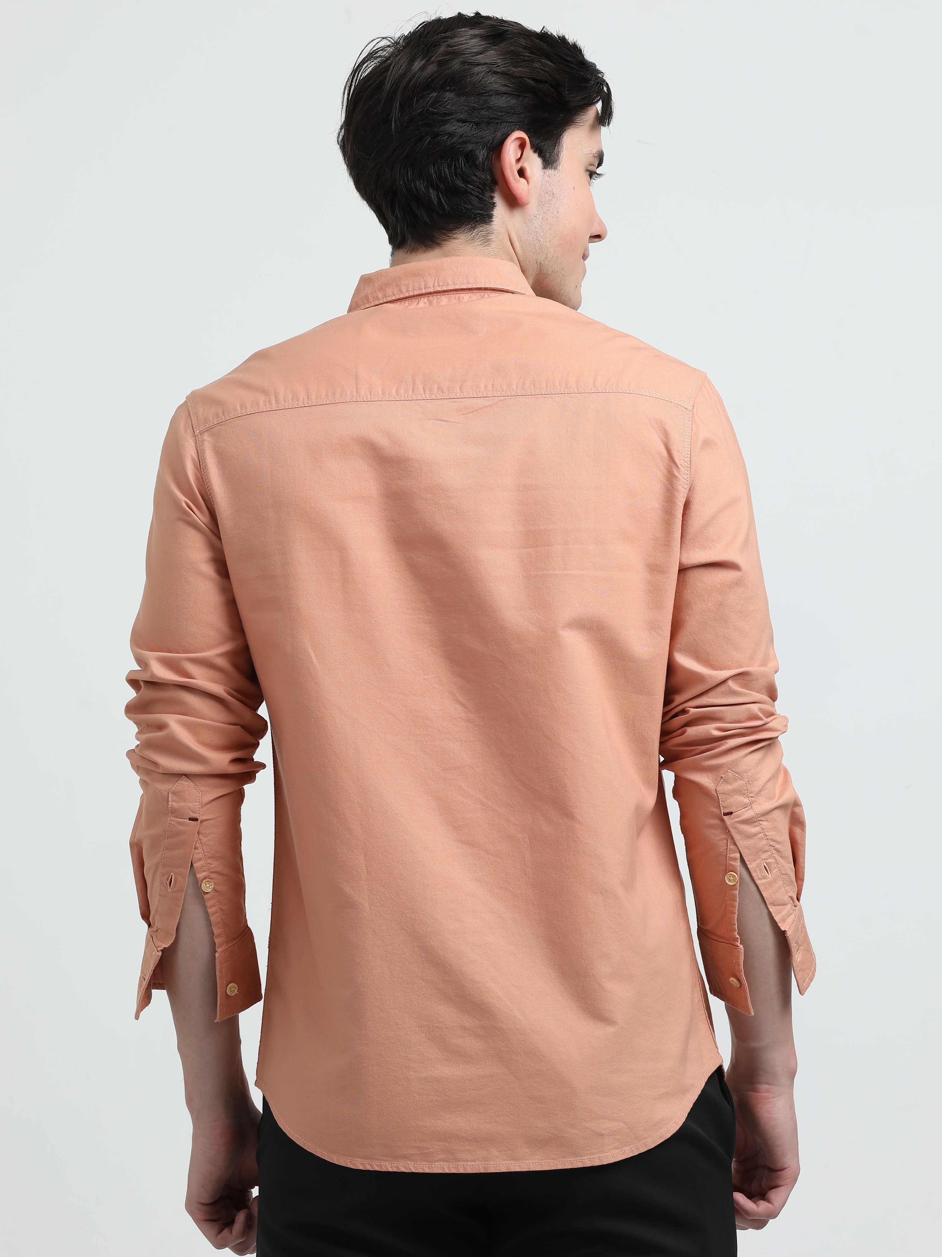 Indo Cotton Men's Full Sleeve Solid Casual Shirt