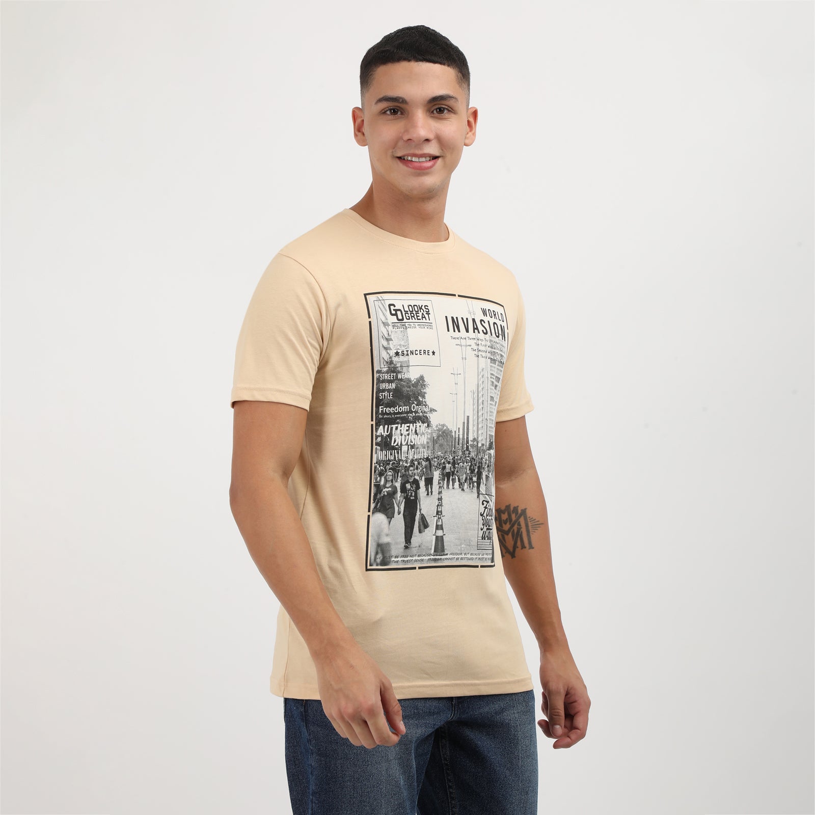 Indo Cotton Men's Crew Neck T-Shirt