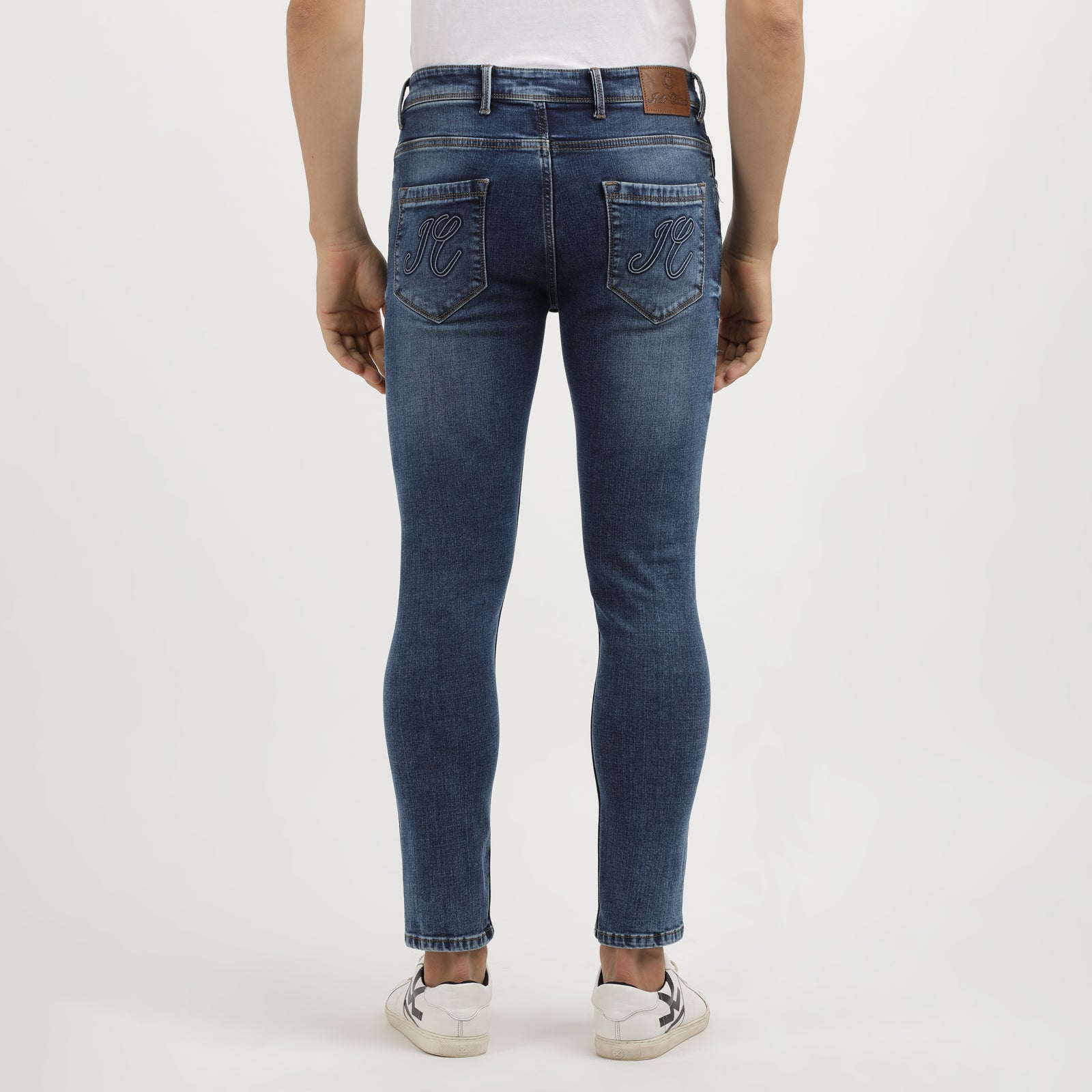 Men's Denim Navy Light Distressed Slim Fit Jeans