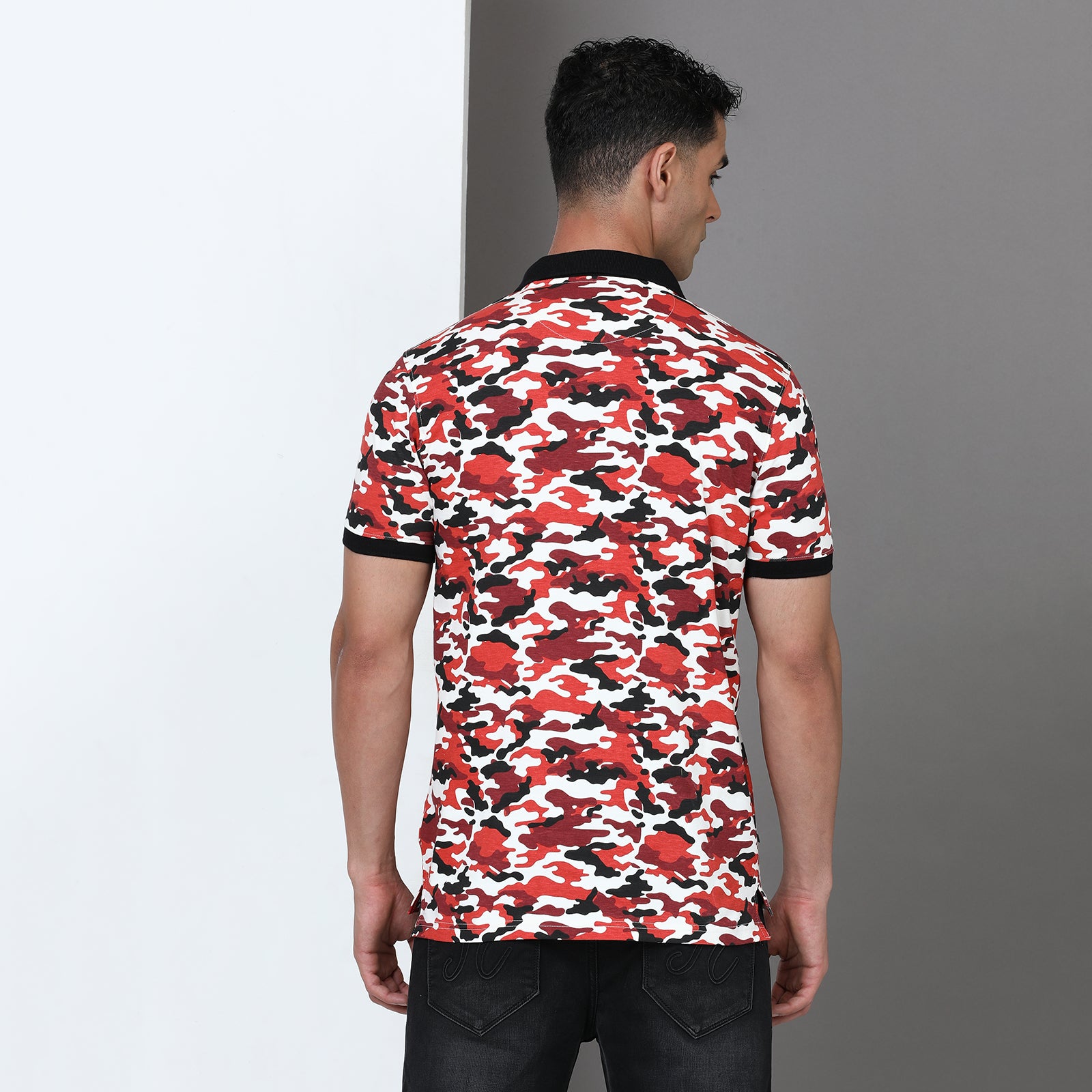 Slim Fit Printed Polo T-Shirt