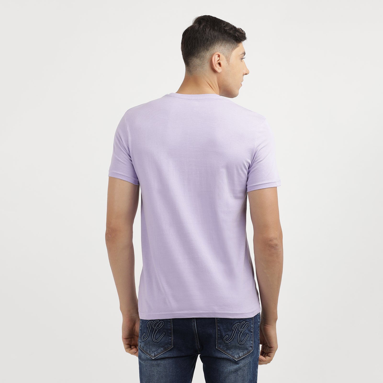 Lavender Authentic Edition Crew Neck Printed T-Shirt