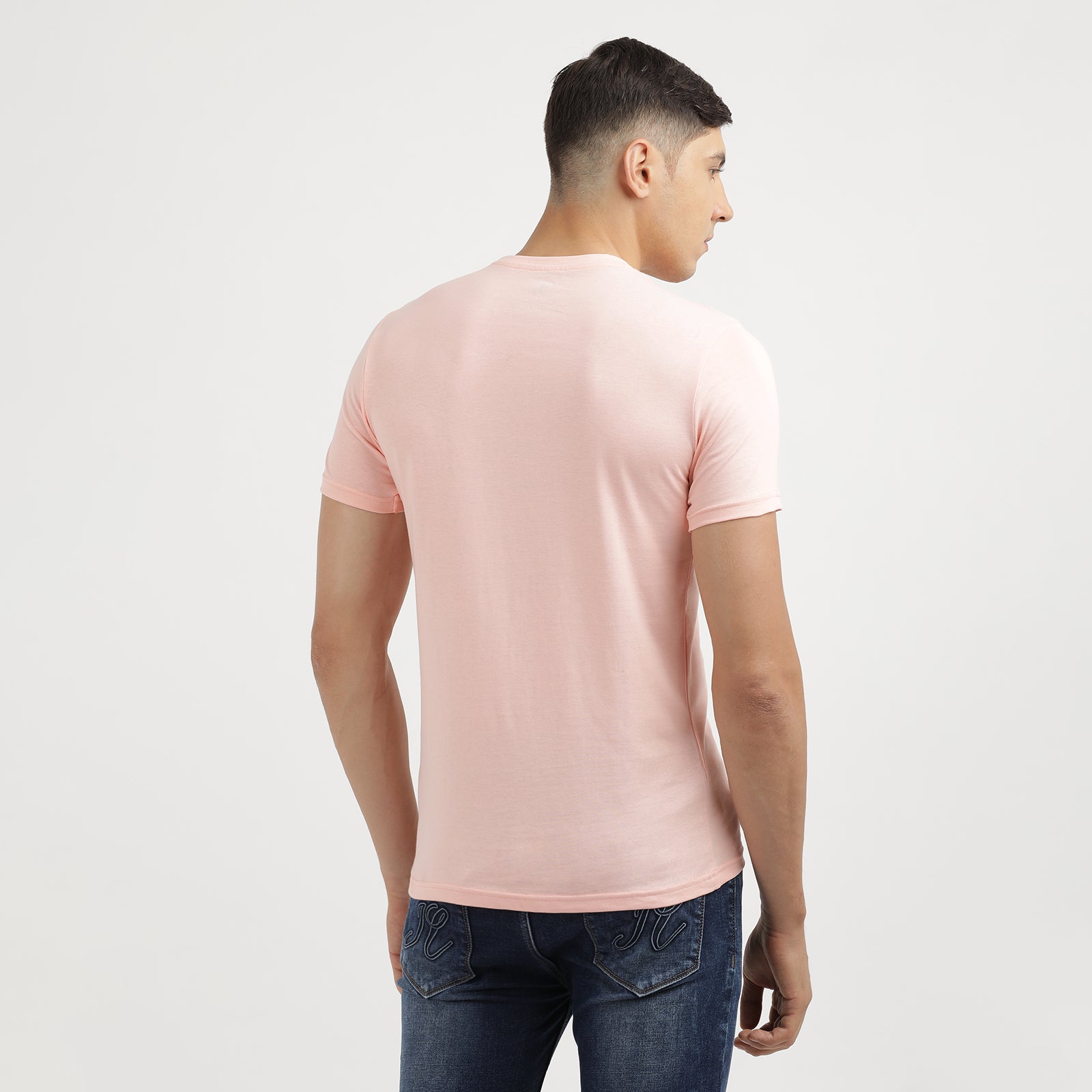 Men's Impatiens Pink Music Re voltage Progressive Electro Crew Neck Graphic Printed T-Shirt
