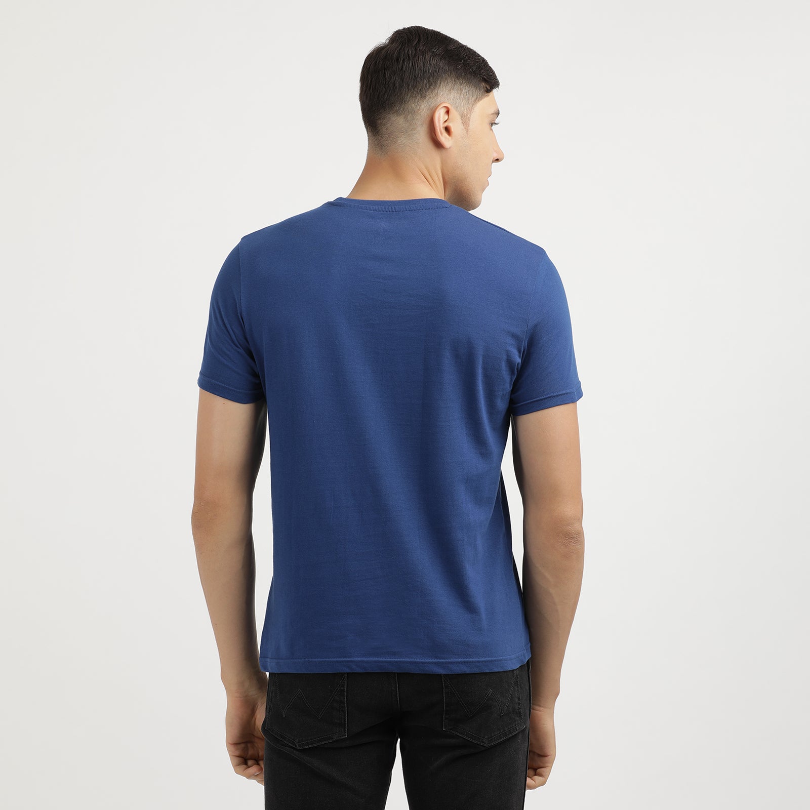 Men's Navy Poeny Night Addict Graphic Print Crew Neck T-Shirt