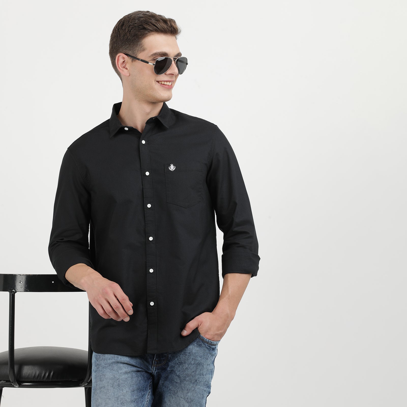 Indo Cotton Men's Solid Shirt