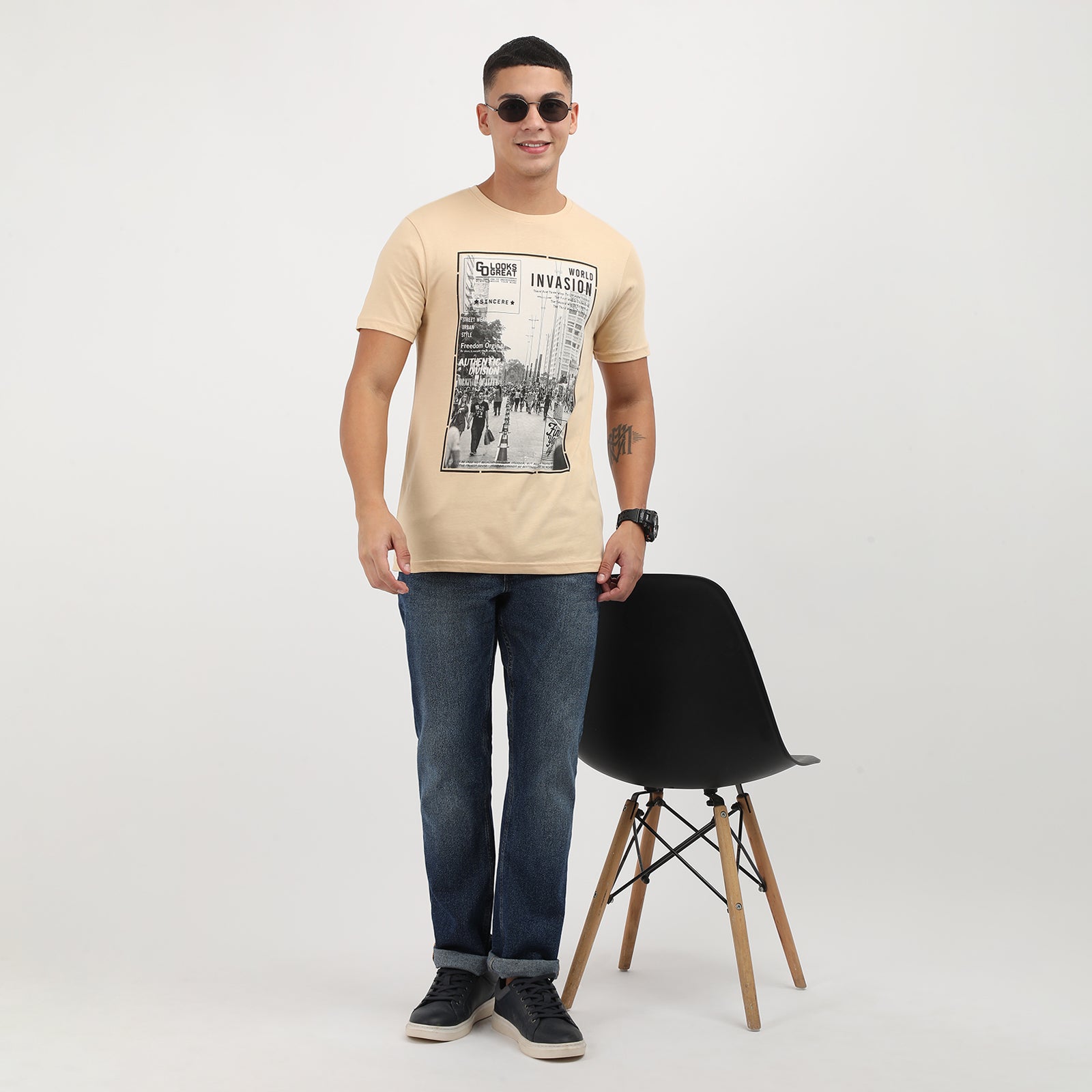 Indo Cotton Men's Crew Neck T-Shirt