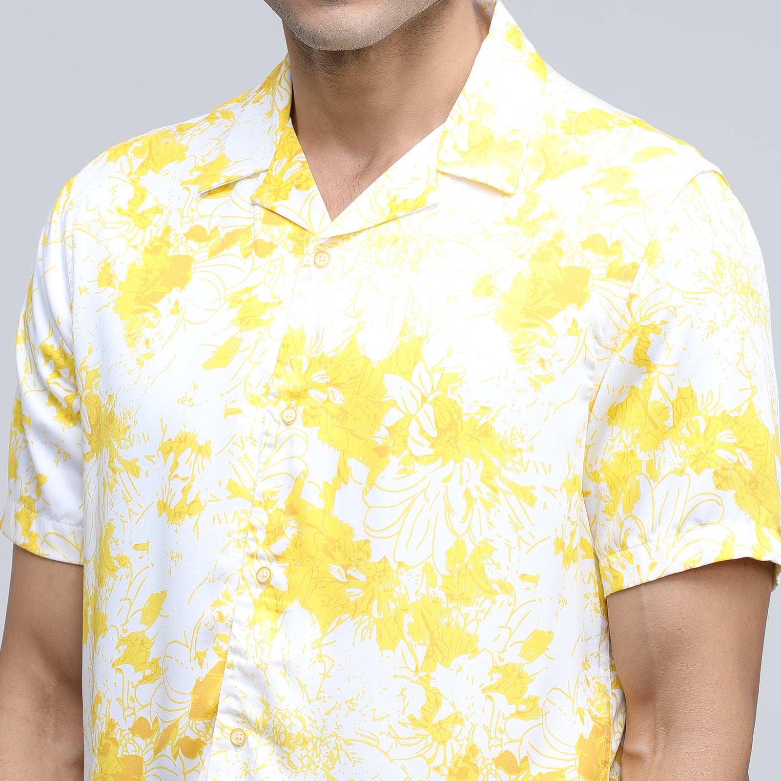 Indo Cotton Men's Printed Half Sleeve Shirt