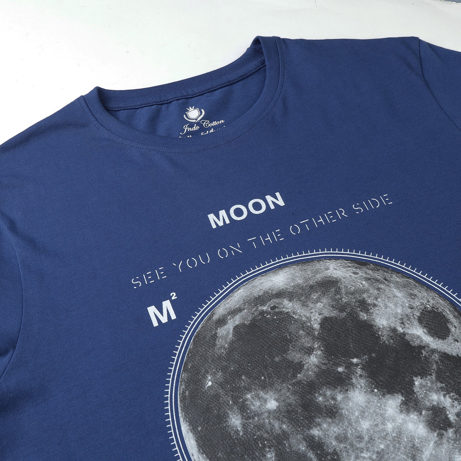 Men's Navy Poeny Night Addict Graphic Print Crew Neck T-Shirt