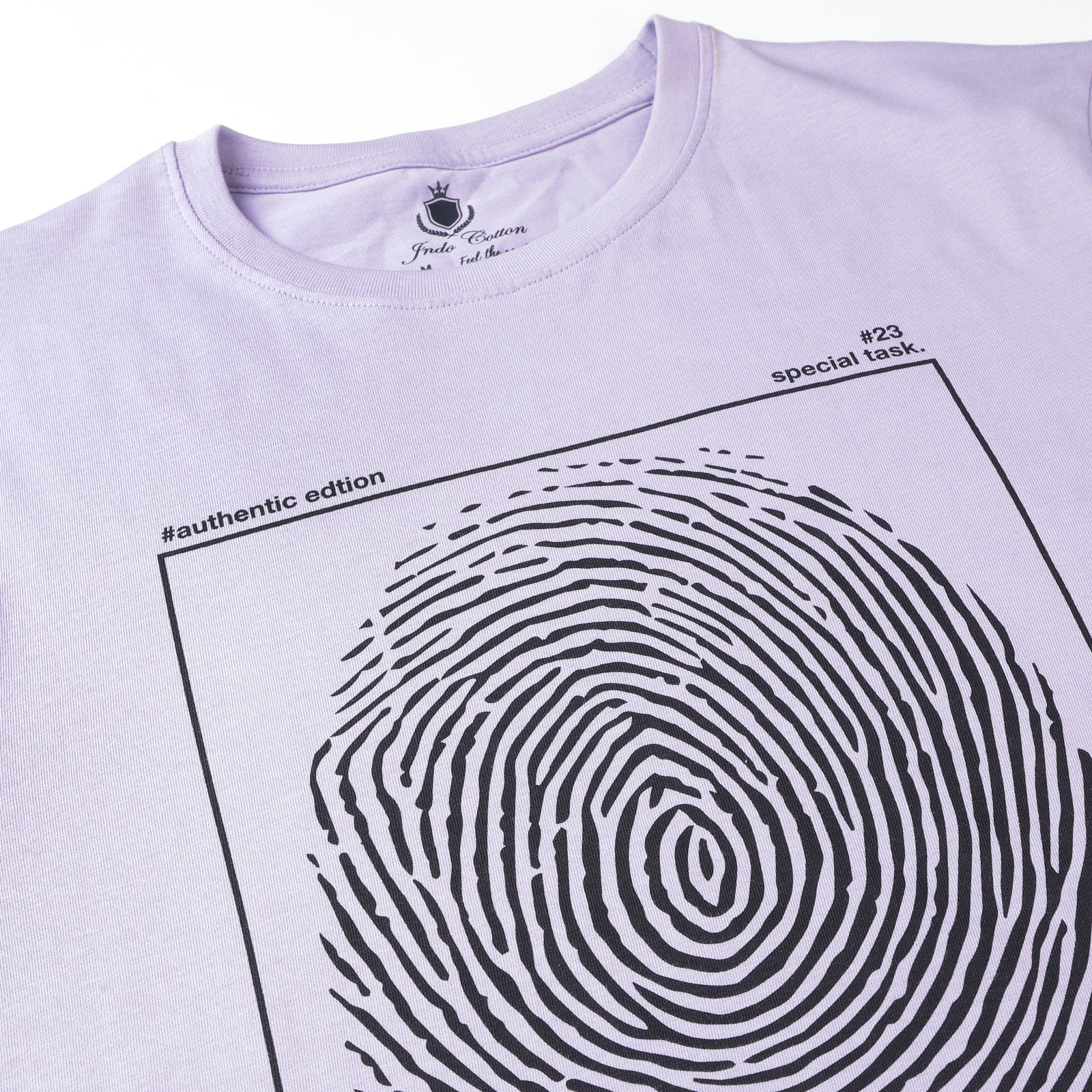 Lavender Authentic Edition Crew Neck Printed T-Shirt