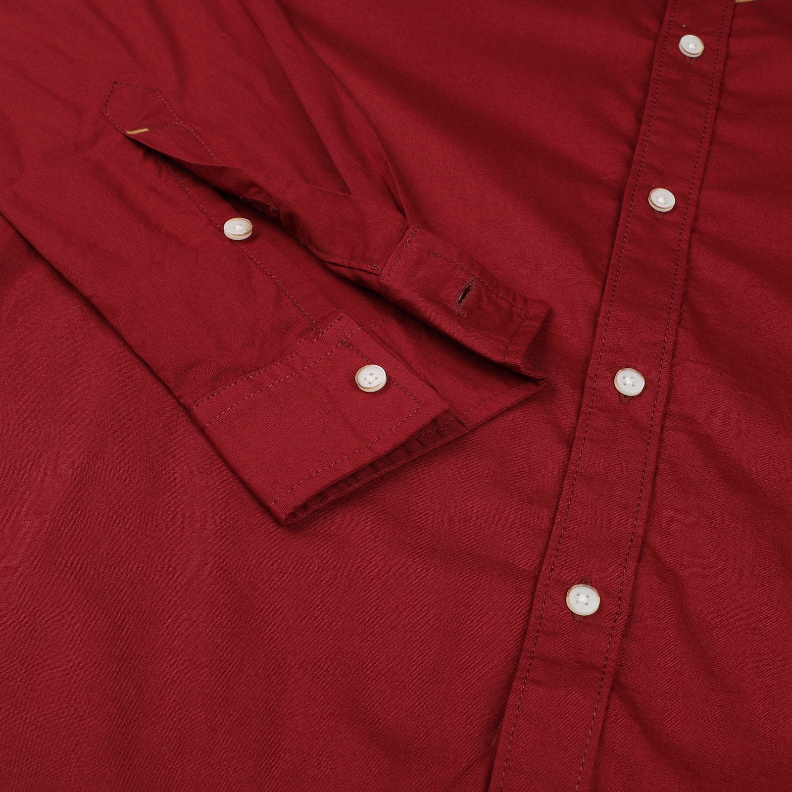 Tibetan Red & Grit Color Solid Block Men's Full Sleeve Casual Shirt