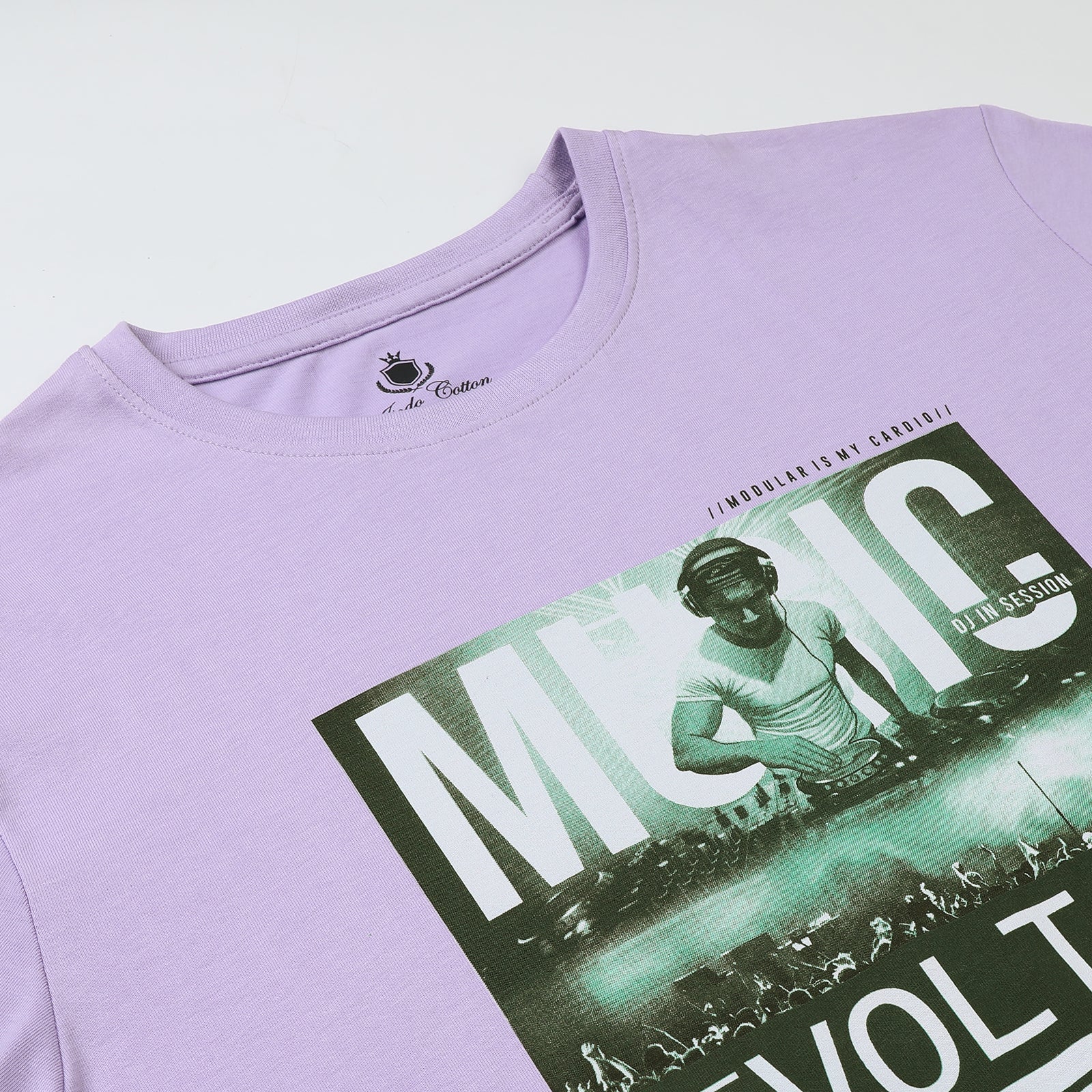 Lavender Music Revoltage Men's Graphic Printed Crew Neck T-Shirt