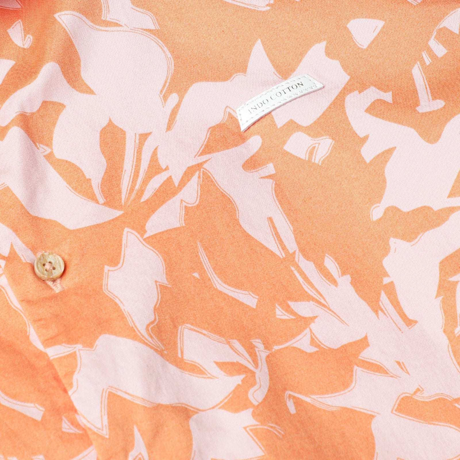 Orange Half Sleeve Floral Printed Shirt