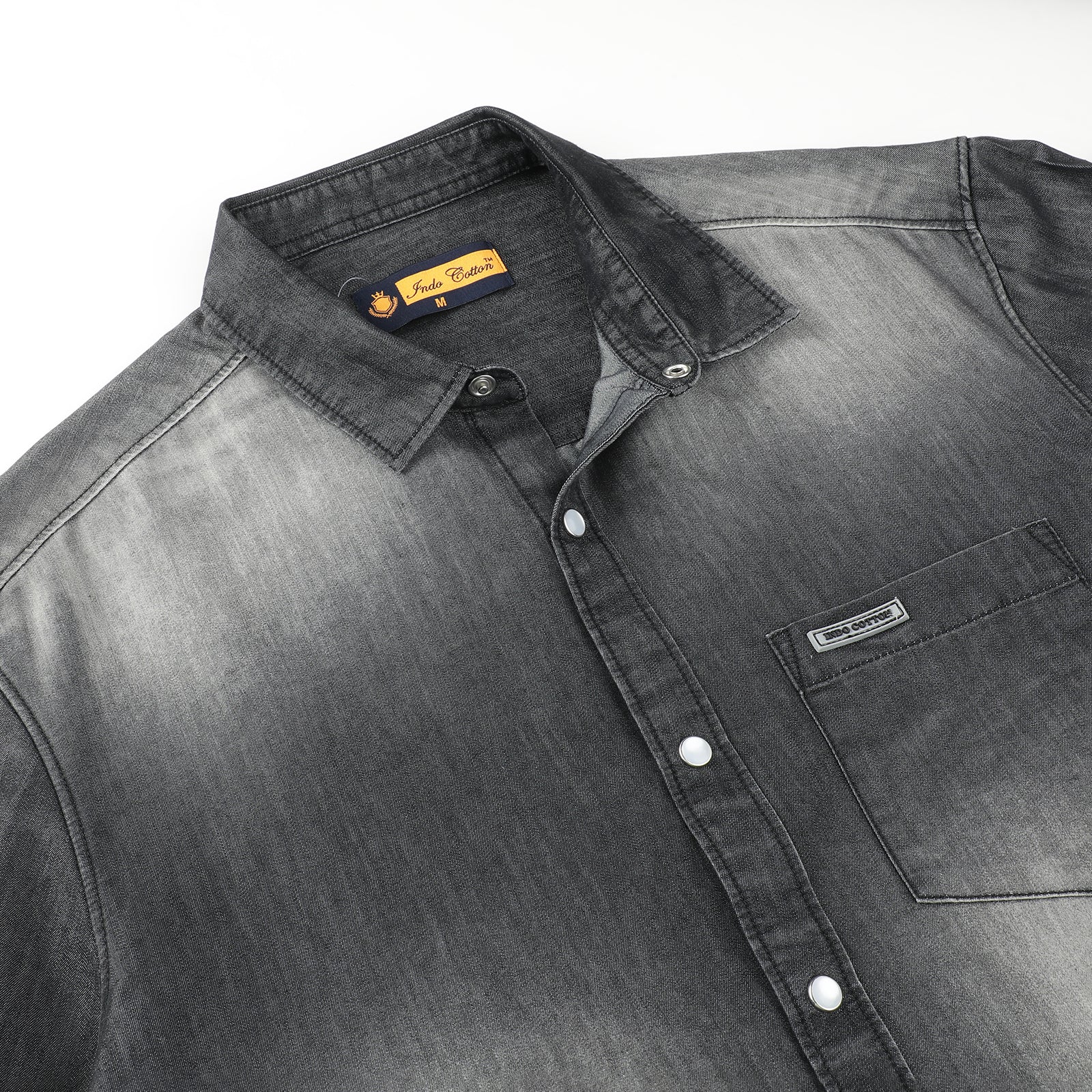 Men's Black Dark Washed Full Sleeve Casual Denim Shirt