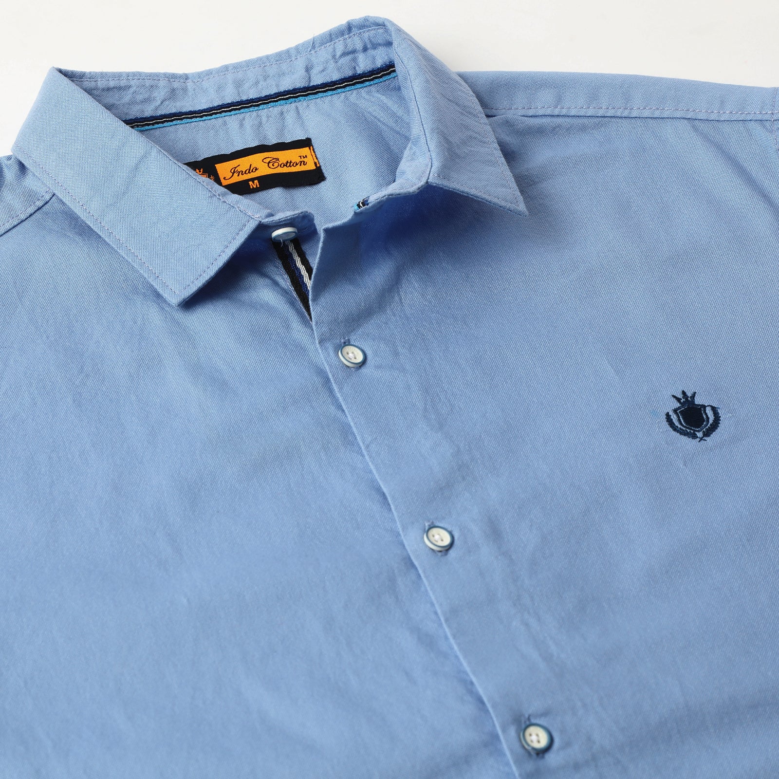 Powder Blue Solid Half Sleeve Shirt