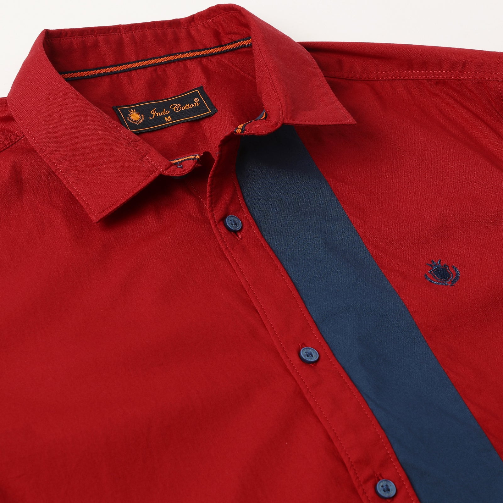 Red And Blue Cut&Sew Full Sleeve Shirt