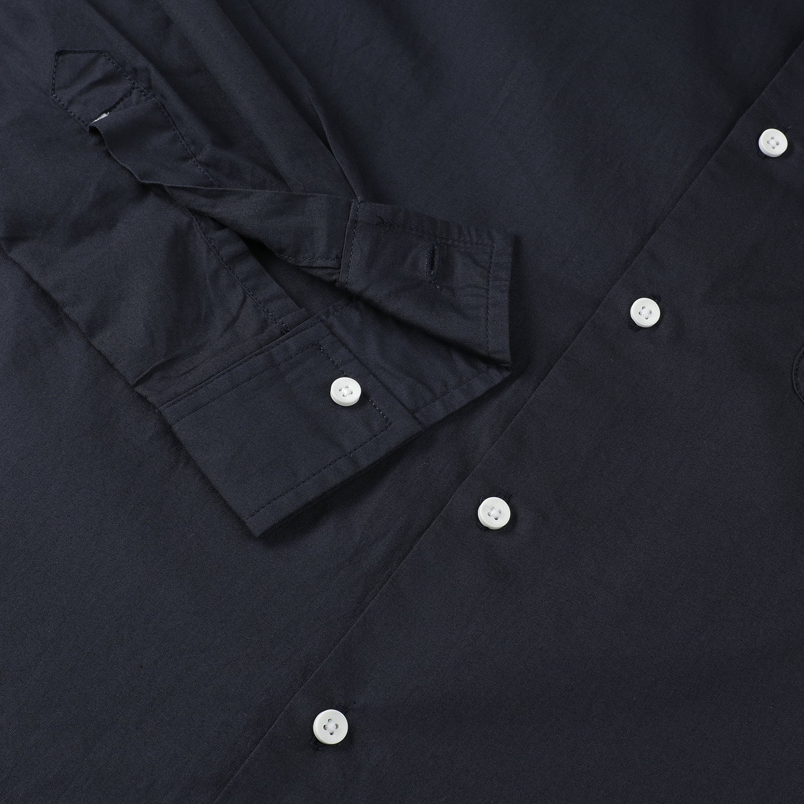 Elegant Dark Navy Mandarin Collar Casual Shirt