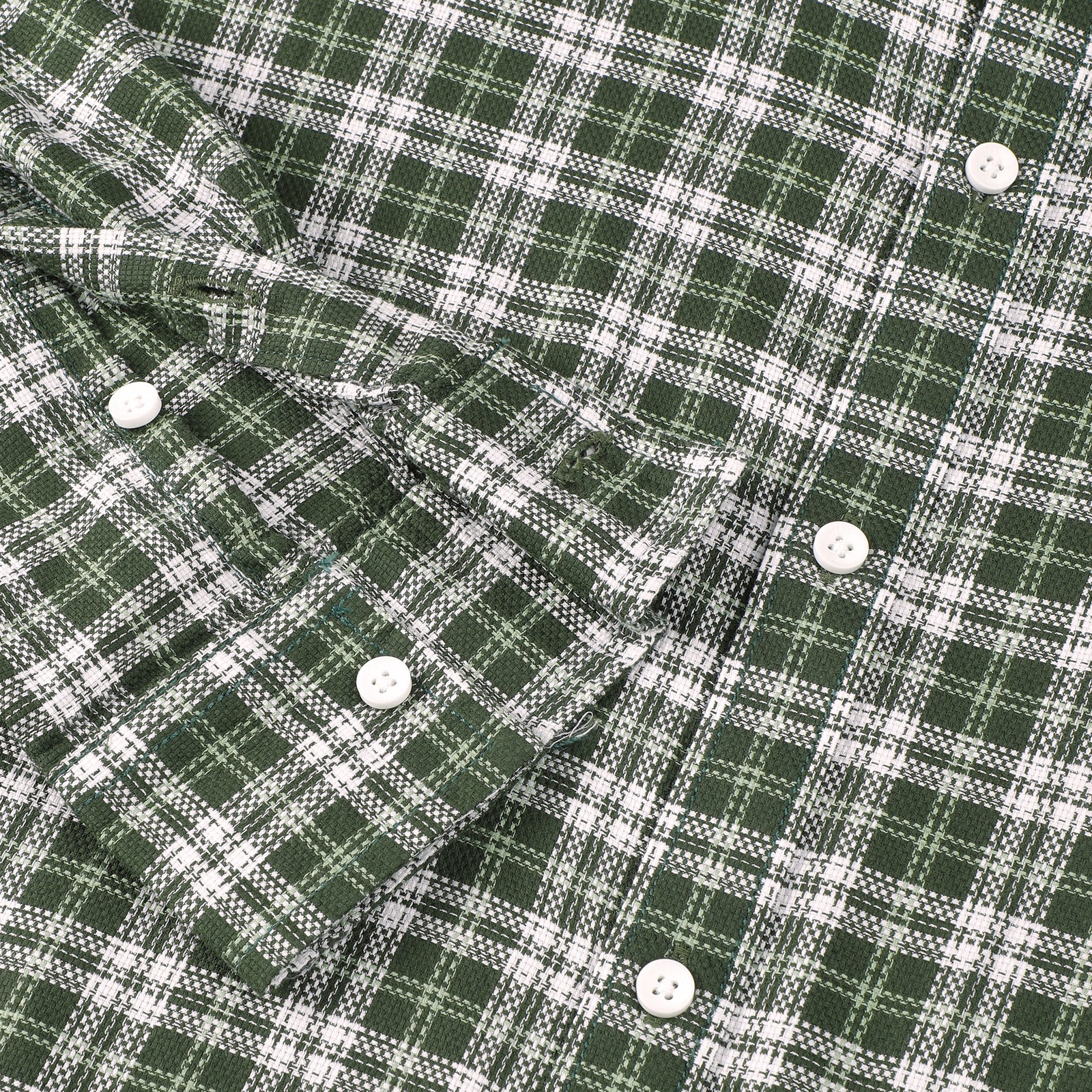 Men's Green Plaid Casual Shirt