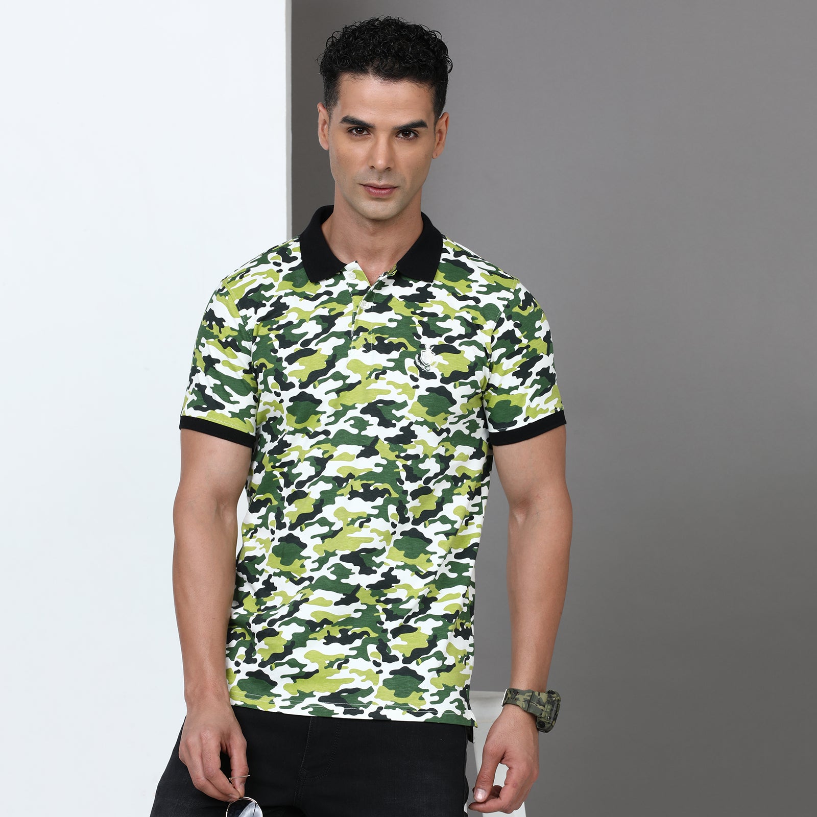 Slim Fit Printed Polo T-Shirt