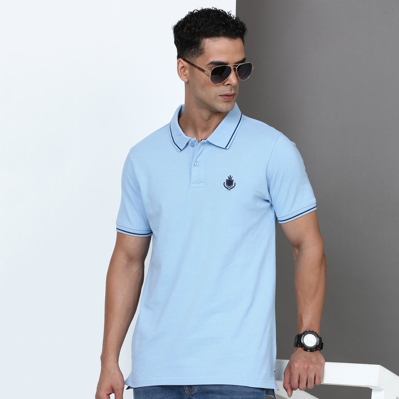 Solid Men Slim Fit Polo T-Shirt