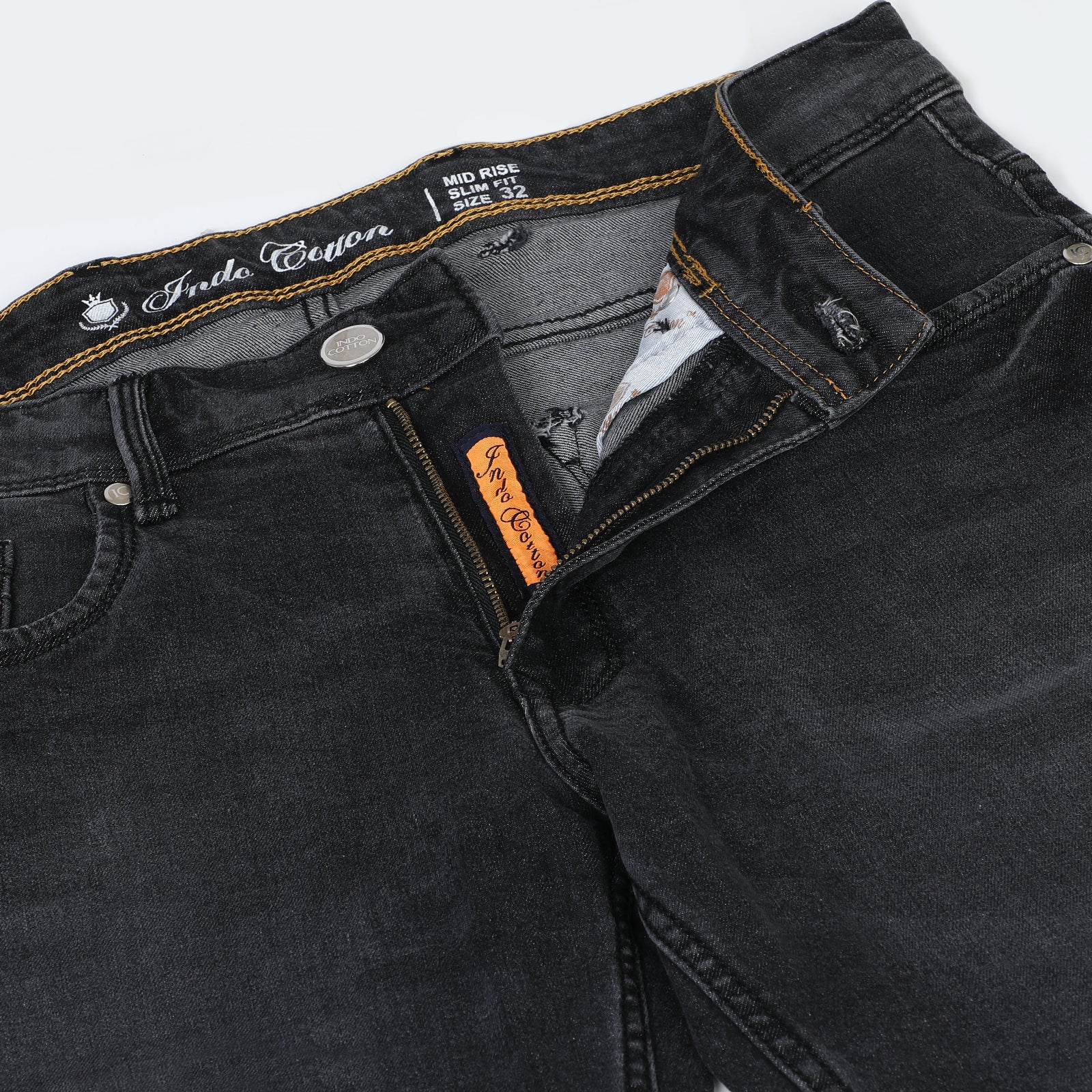 Denim Black Midrise Slim Fit Jeans