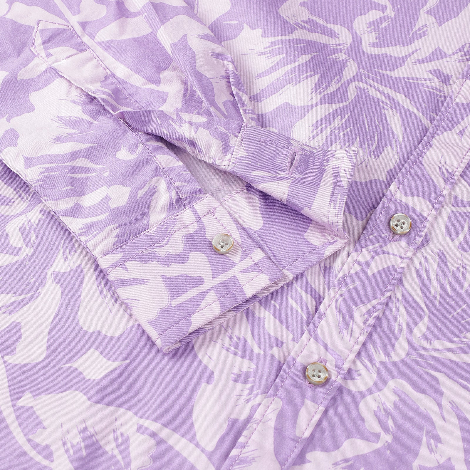 Men's Lilac Floral Print Long Sleeve Shirt