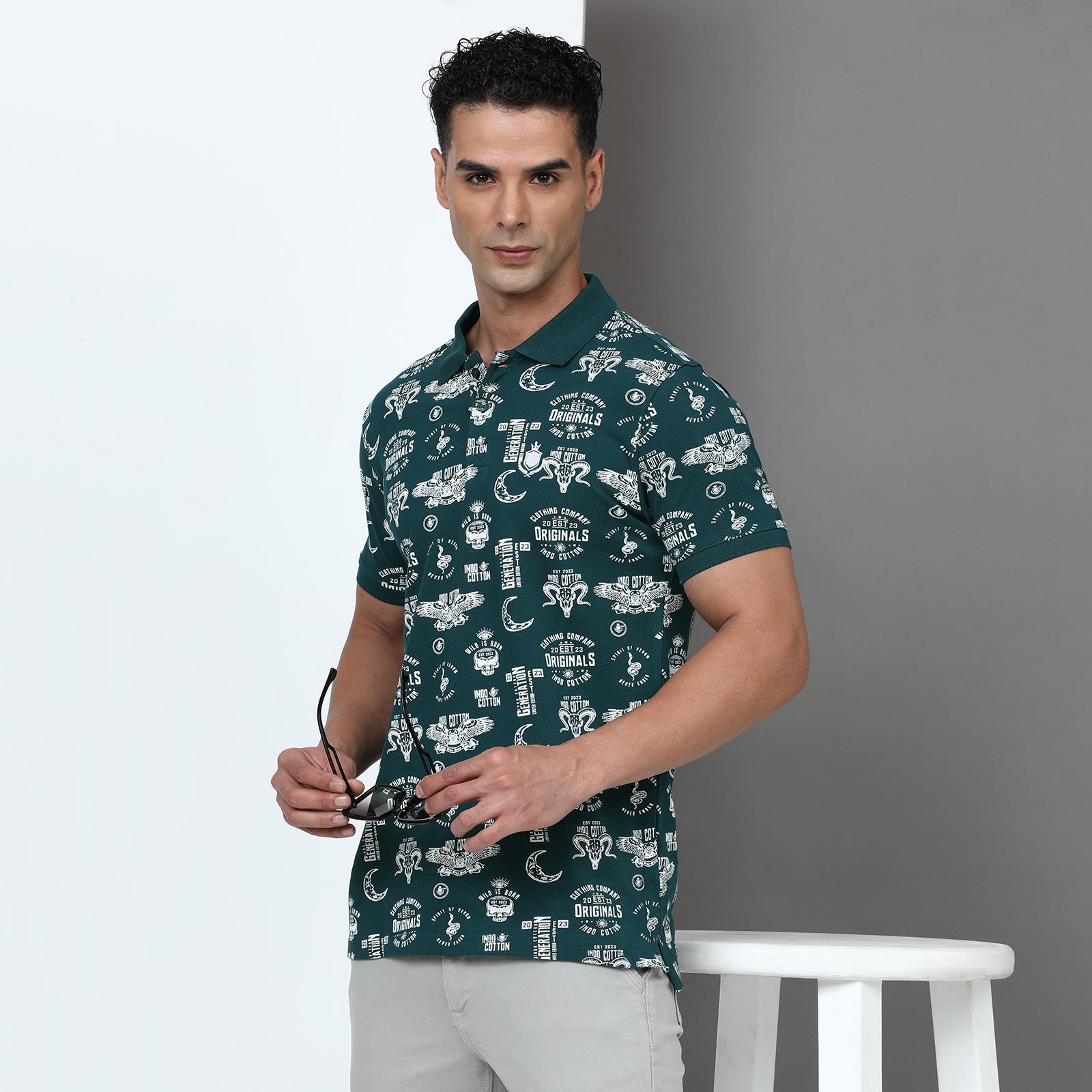 Slim Fit Printed Polo T-Shirt