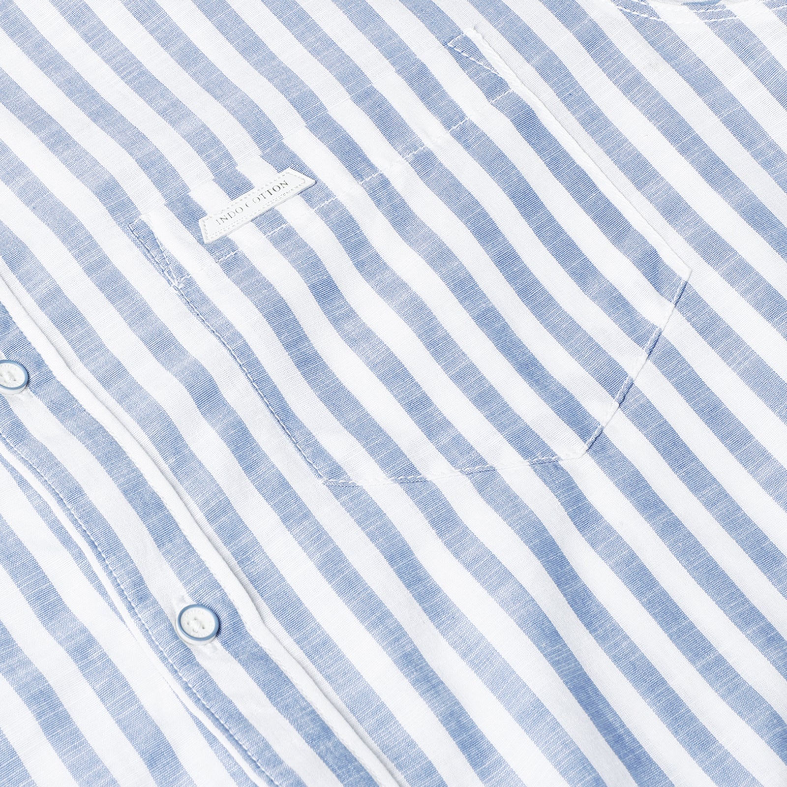 White & Navy Full Sleeve Stripes Shirt