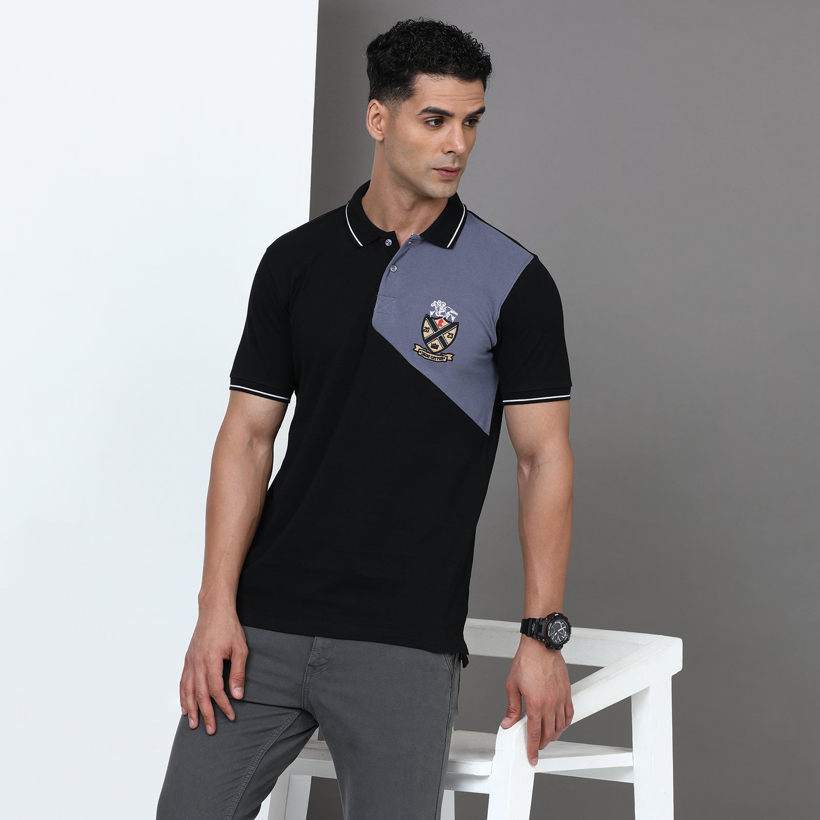 Slim Fit Cut & Sew Polo T-Shirt