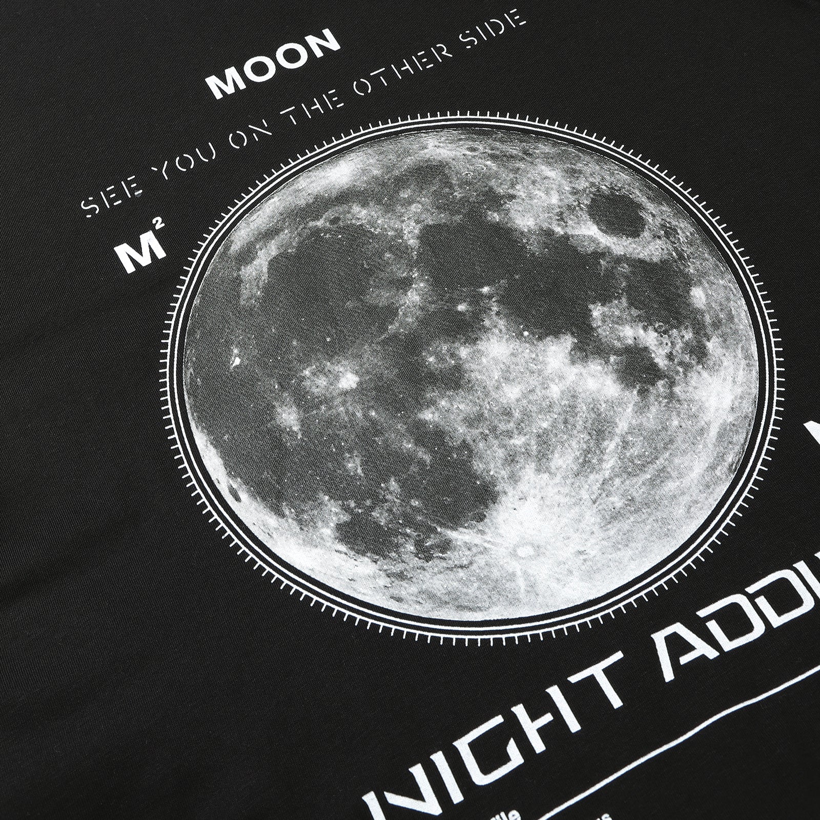 Night Addict Graphic Print Jet Black Crew Neck T-Shirt