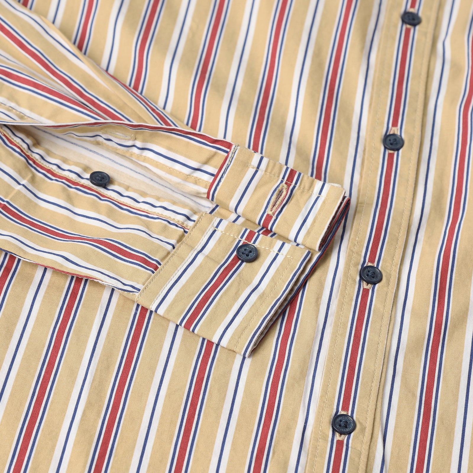 Yellow & Red Striped Full Sleeve Shirt