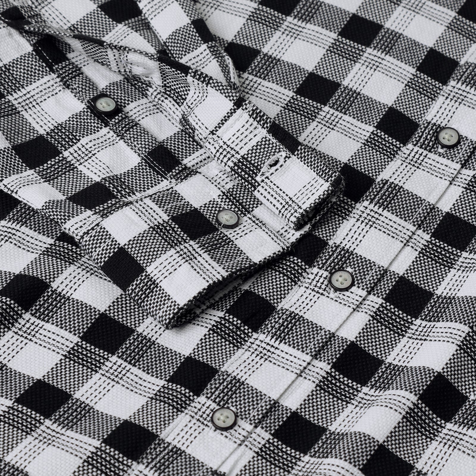 Black & White Checks Full Sleeve Shirt