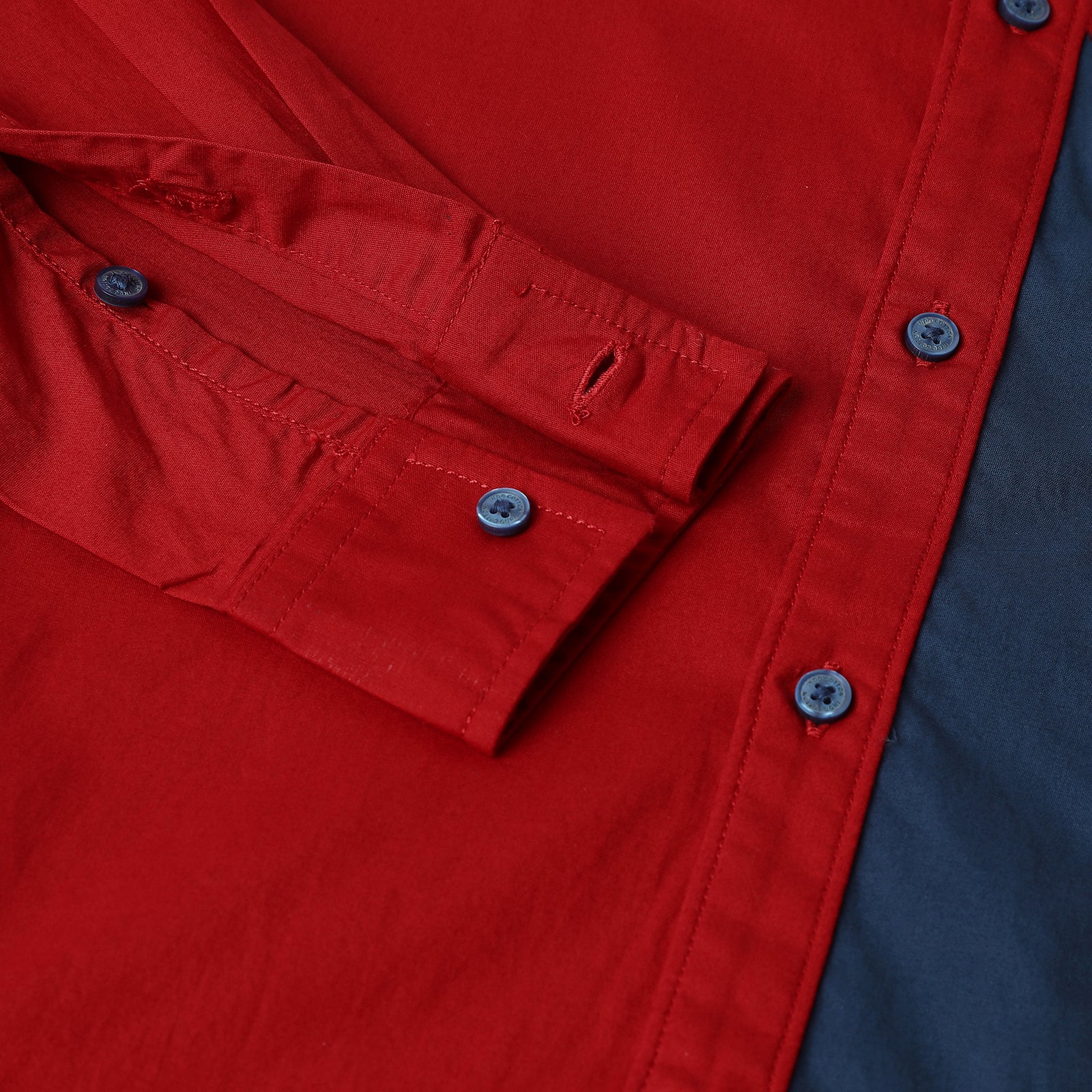 Red And Blue Cut&Sew Full Sleeve Shirt