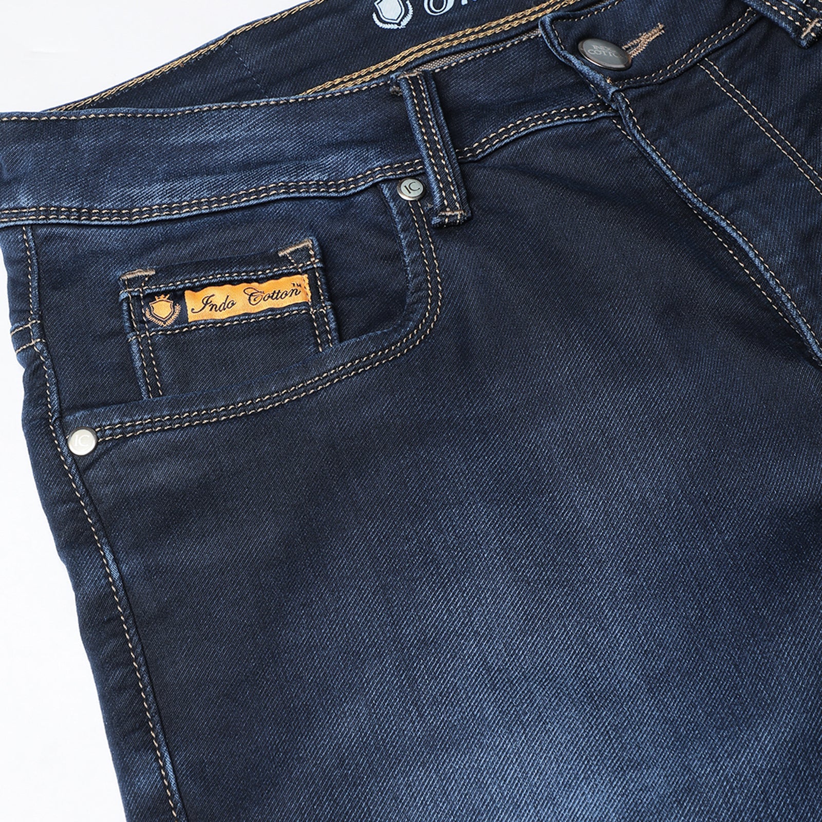 Light Wash Navy Midrise Slim Fit Jeans