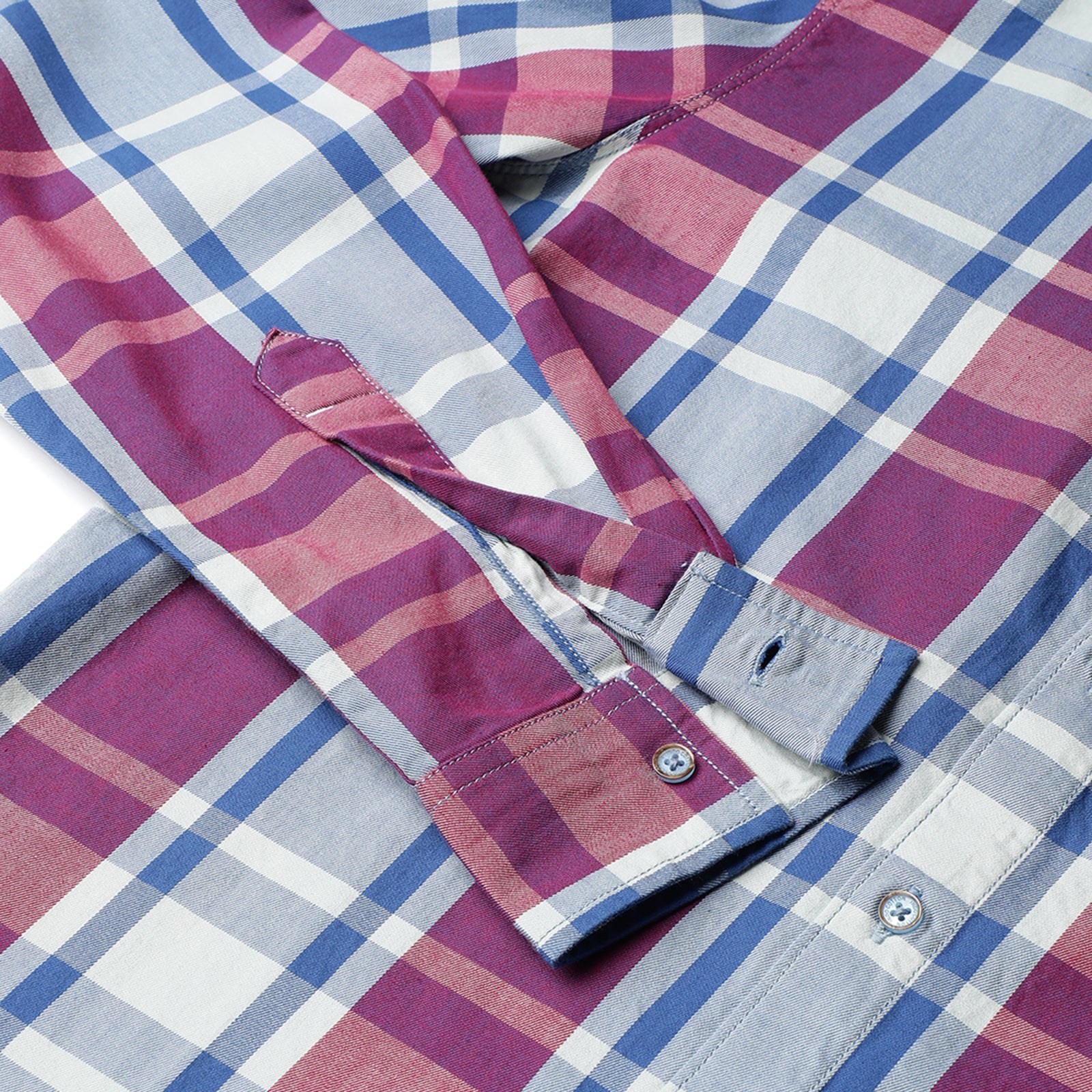 Purple & Blue Full Sleeve Checks Shirt